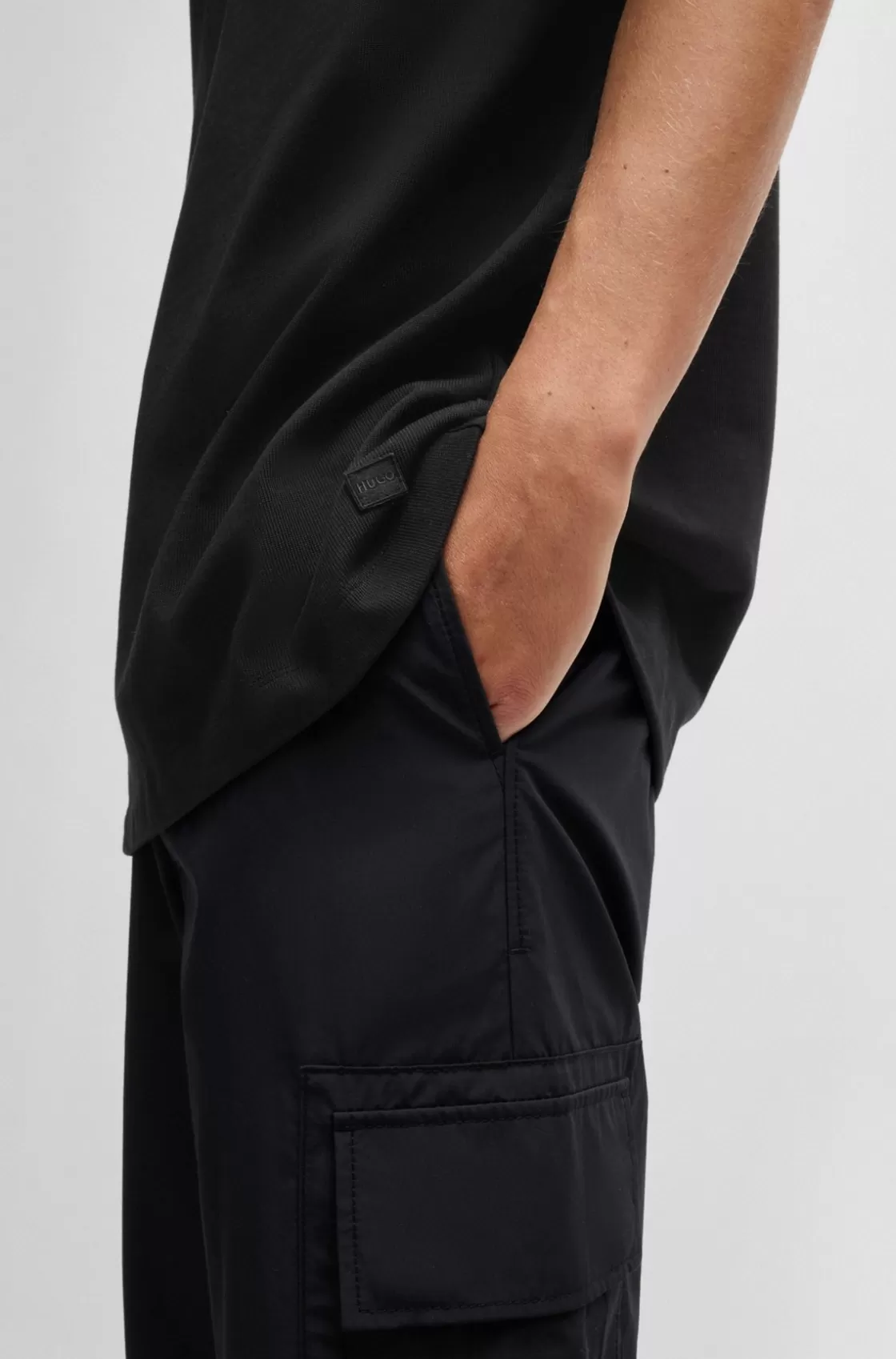 HUGO BOSS Oversize-fit All-gender T-shirt In Cotton With Logo Label Black Cheap