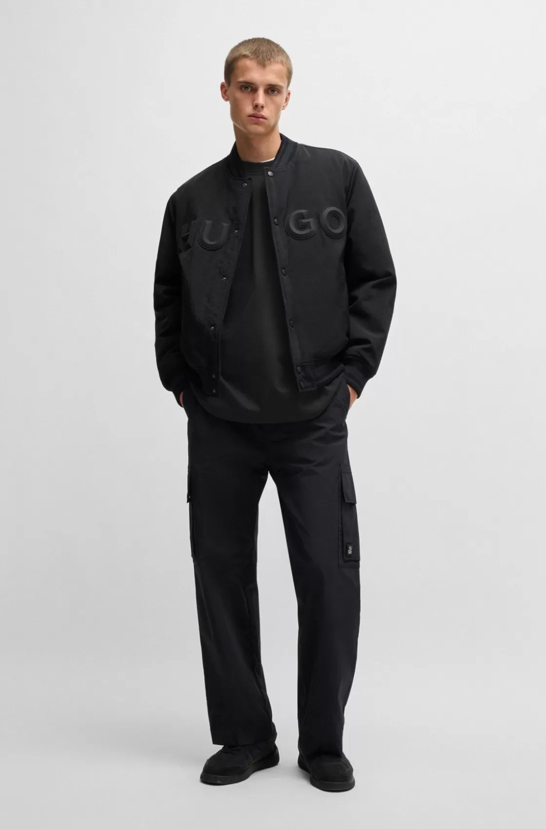 HUGO BOSS Oversize-fit All-gender T-shirt In Cotton With Logo Label Black Cheap