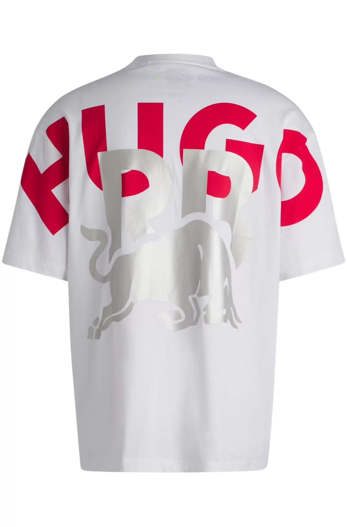 HUGO BOSS Oversize-fit Cotton Fanwear T-shirt With Special Branding White Hot