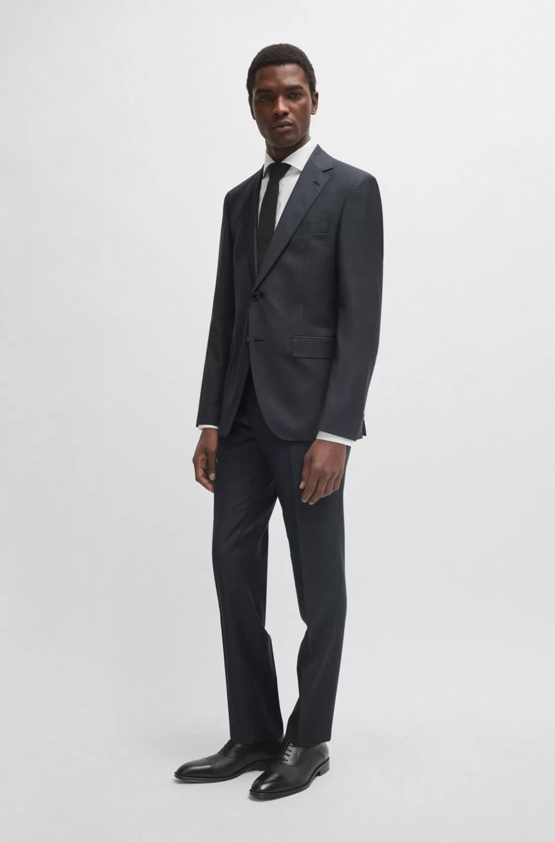 HUGO BOSS Oxford Shoes In Plain And Saffiano-print Leather Black Best