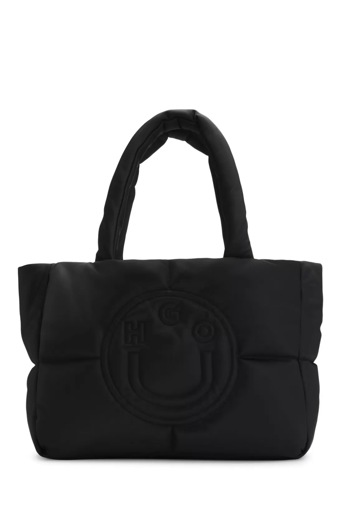 HUGO BOSS Padded Tote Bag With Happy HUGO Logo Black Outlet