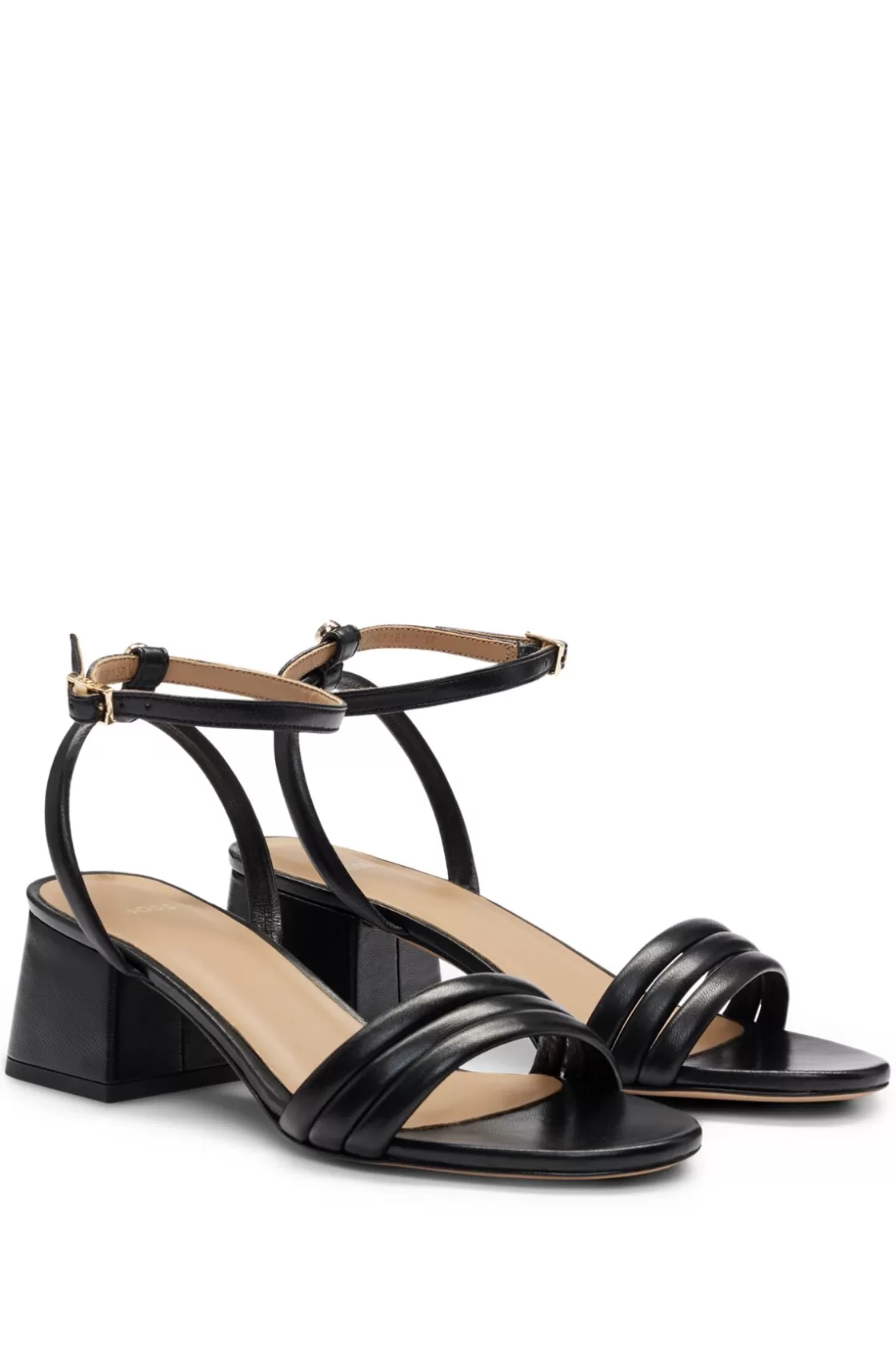 HUGO BOSS Padded-strap Sandals With Block Heel Black Online