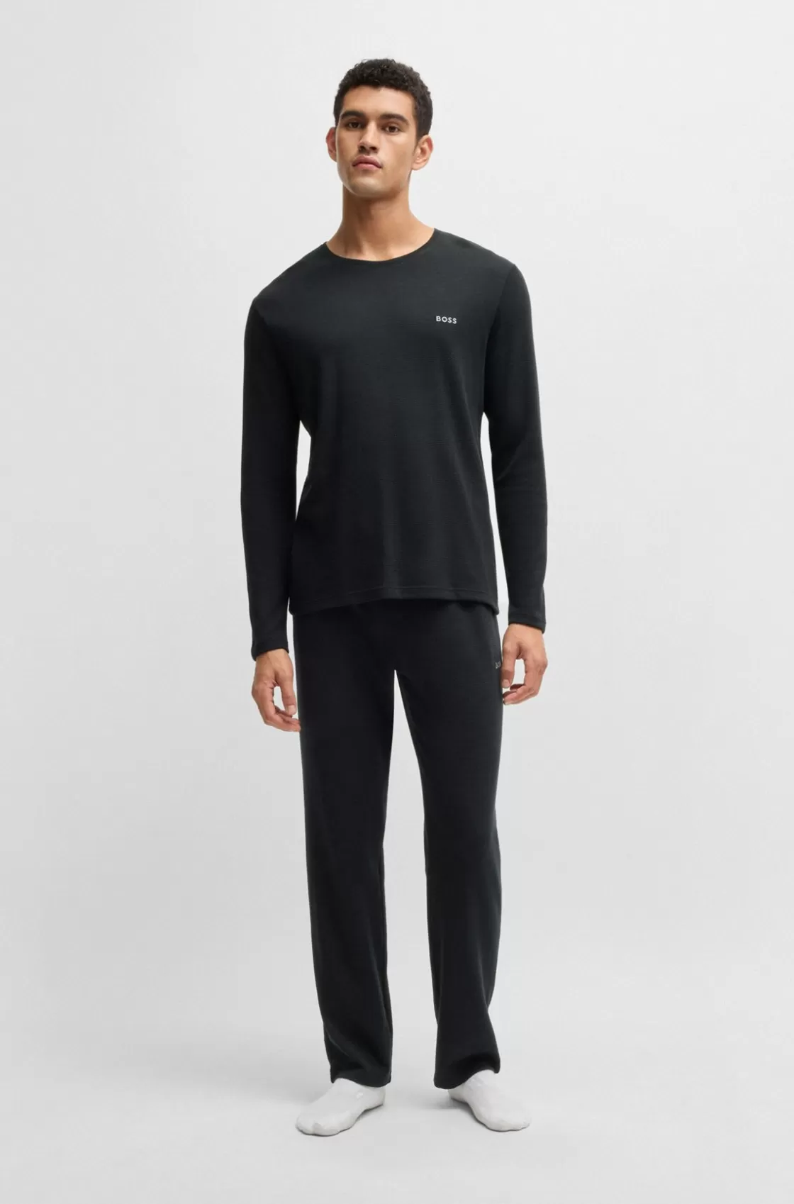 HUGO BOSS Pajama Bottoms With Embroidered Logo Black Online