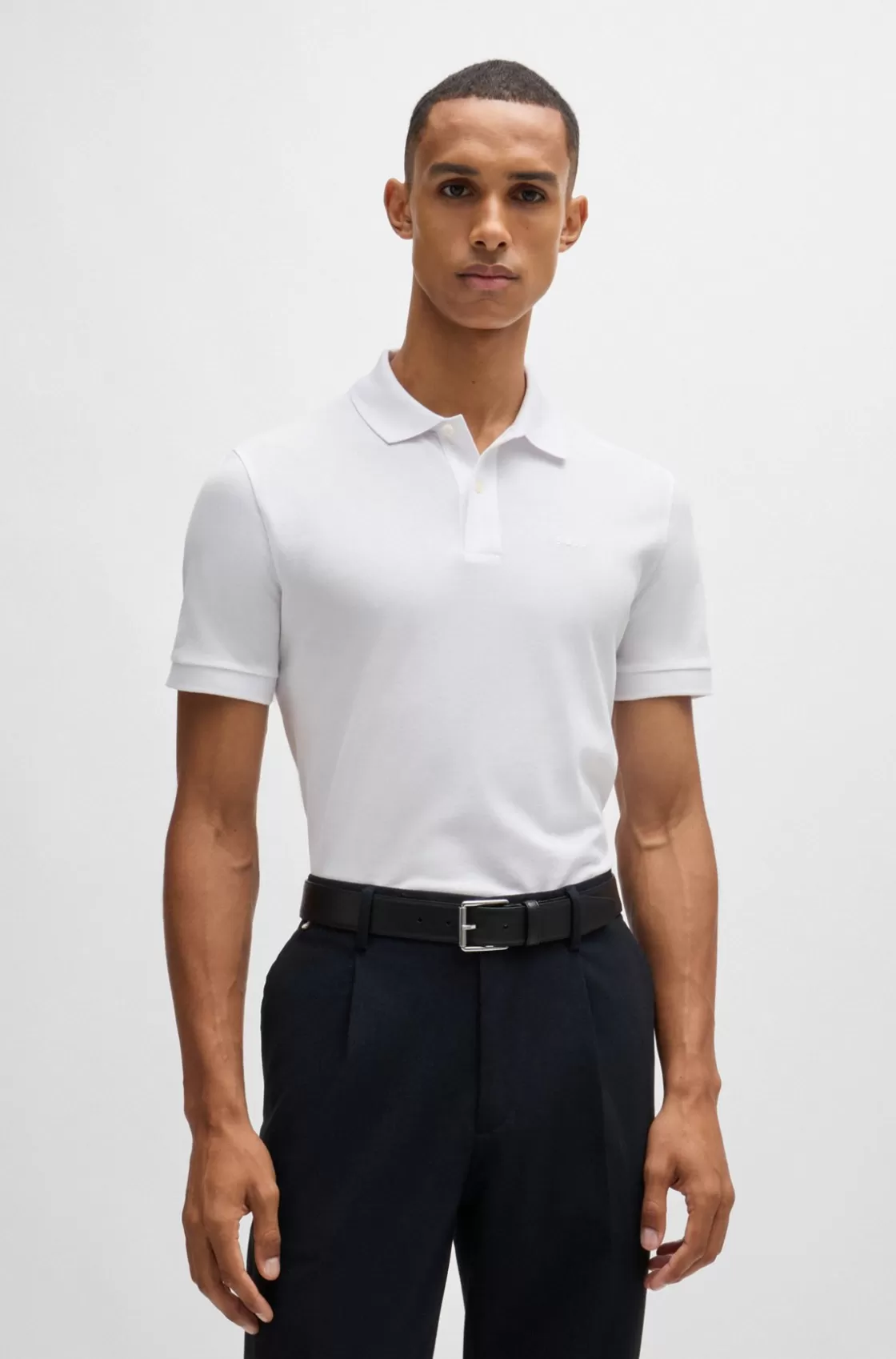 HUGO BOSS Pallas Regular-fit Polo Shirt In Cotton With Embroidered Logo White Best