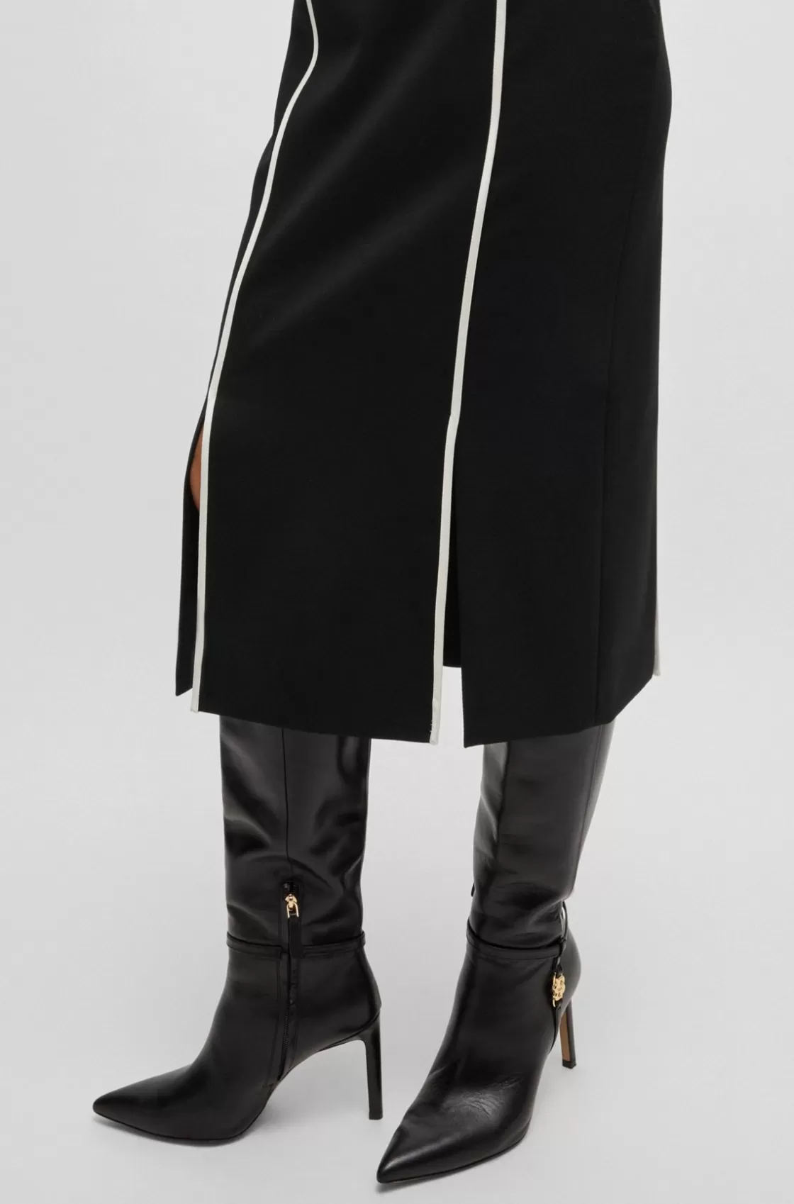 HUGO BOSS Pencil Skirt With Contrast Stripes Black Hot