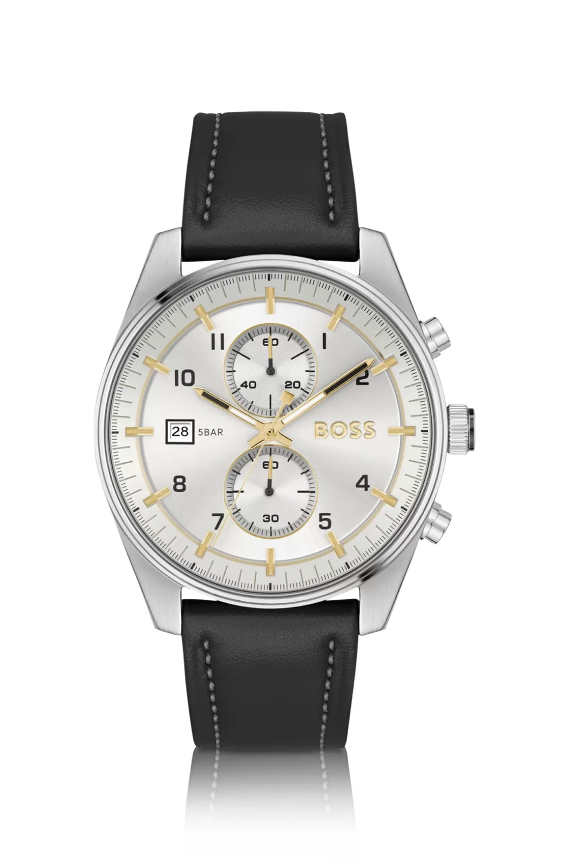 HUGO BOSS Pilot-inspired Chronograph Watch With Black Leather Strap Assorted-Pre-Pack Shop