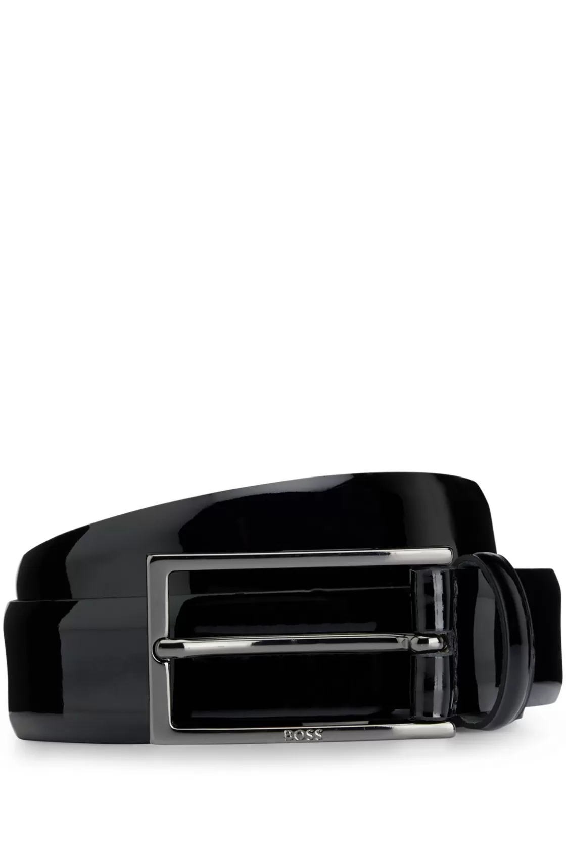 HUGO BOSS Pin-buckle Belt In Italian Patent Leather Black Online