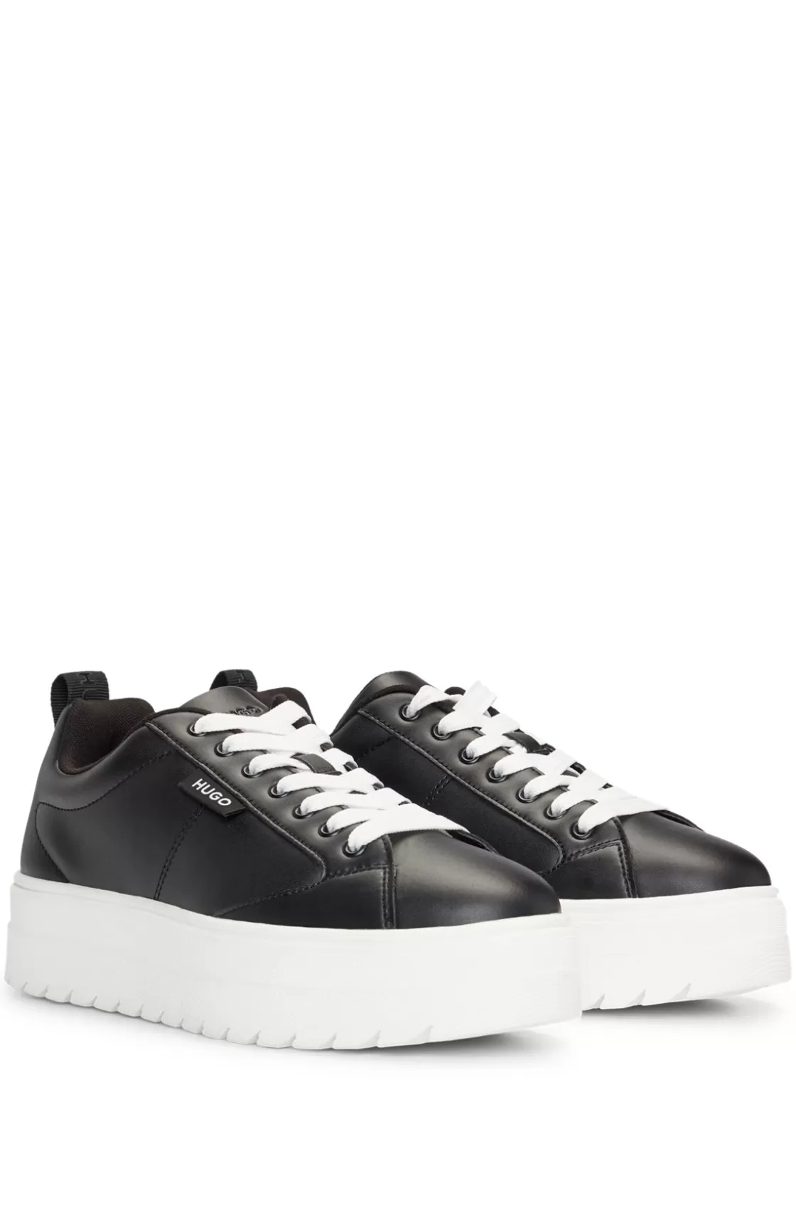 HUGO BOSS Platform-sole Trainers With Logo Flag And Signature Details Black Outlet