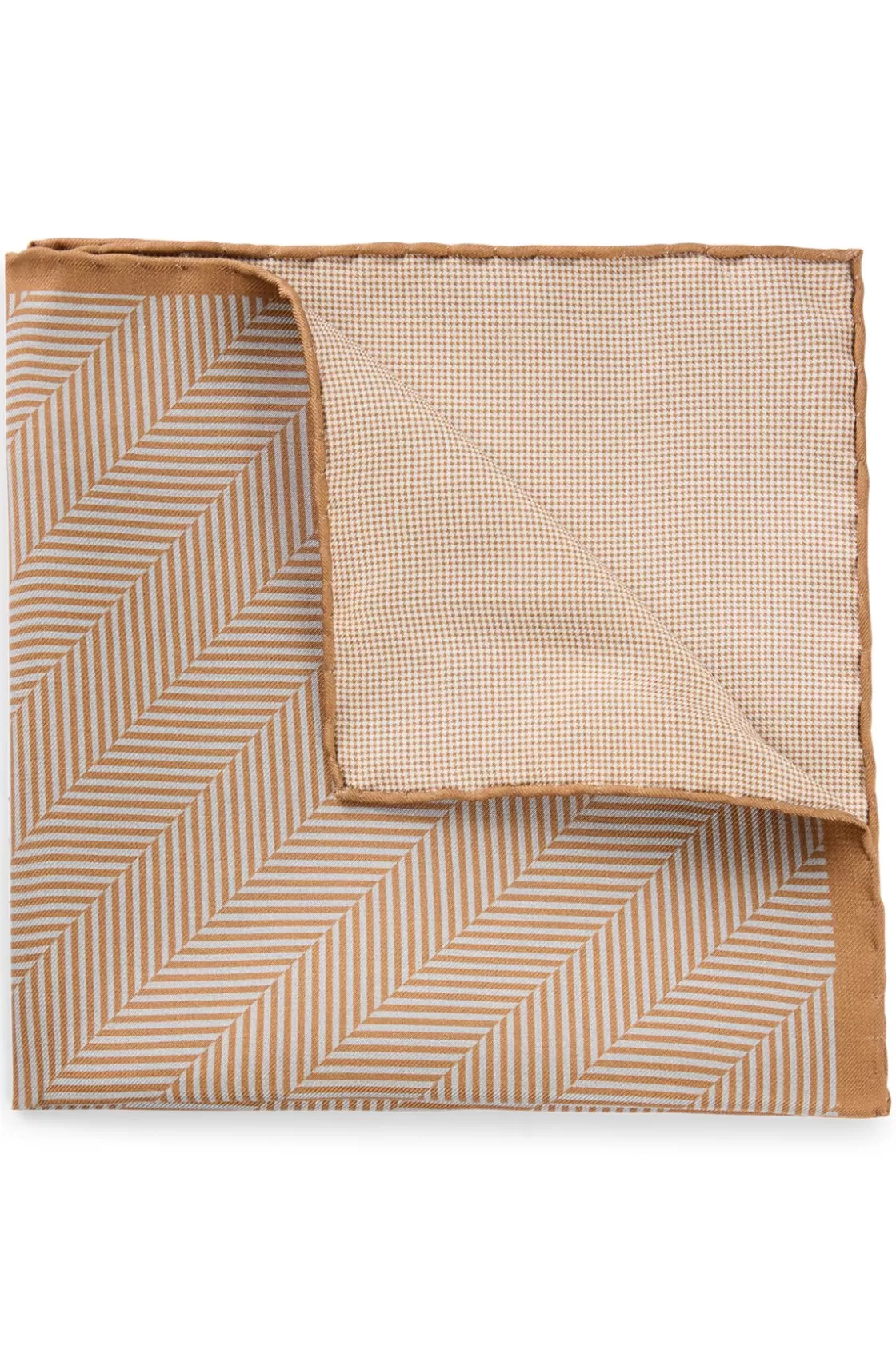 HUGO BOSS Pocket Square In Pure Silk With Double Print Light Grey Flash Sale