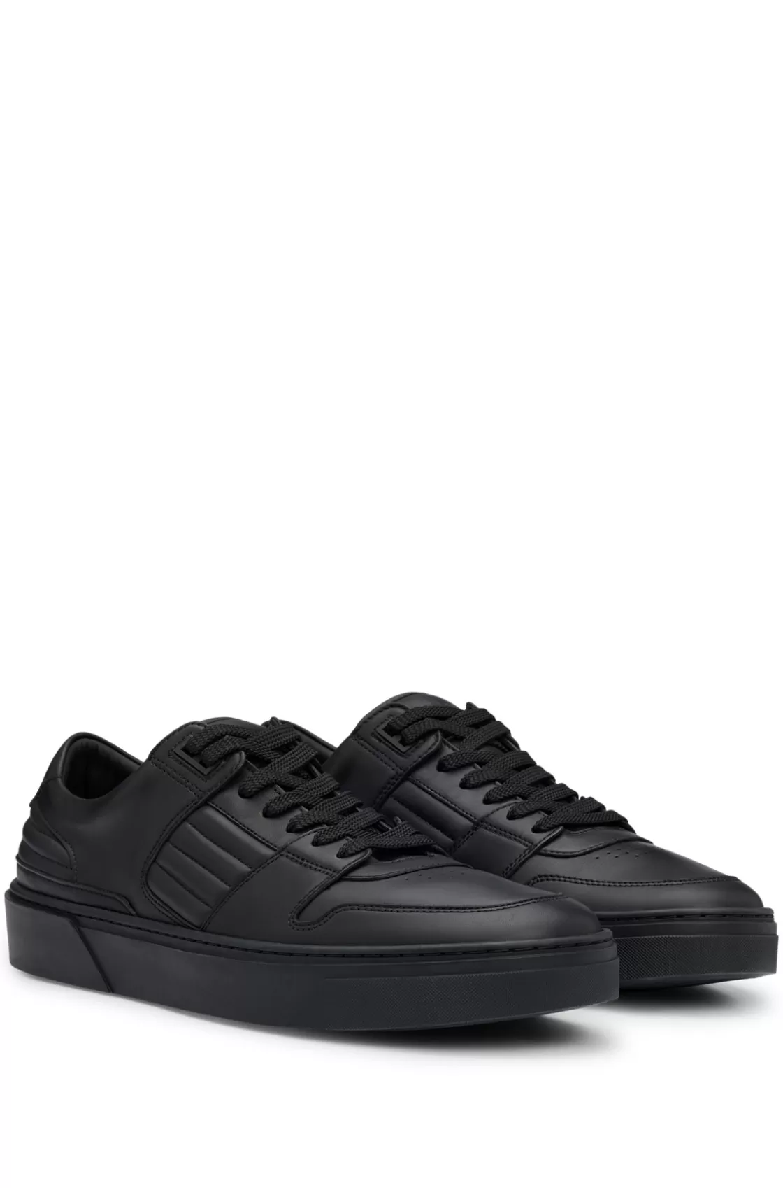 HUGO BOSS Porsche X BOSS Leather Trainers With Padded Details Black Fashion