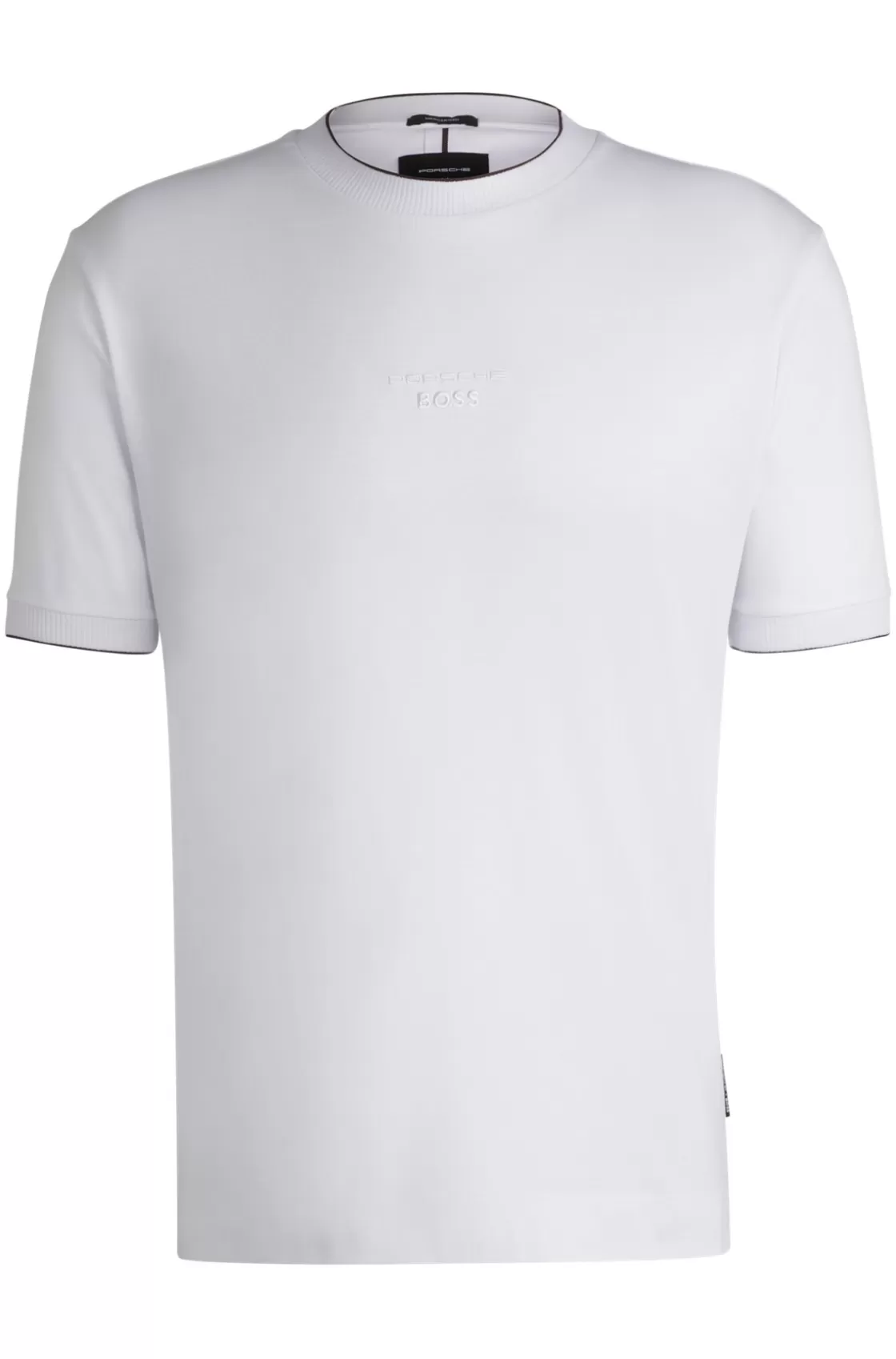 HUGO BOSS Porsche X BOSS Mercerized-cotton T-shirt With Special Branding White Best Sale