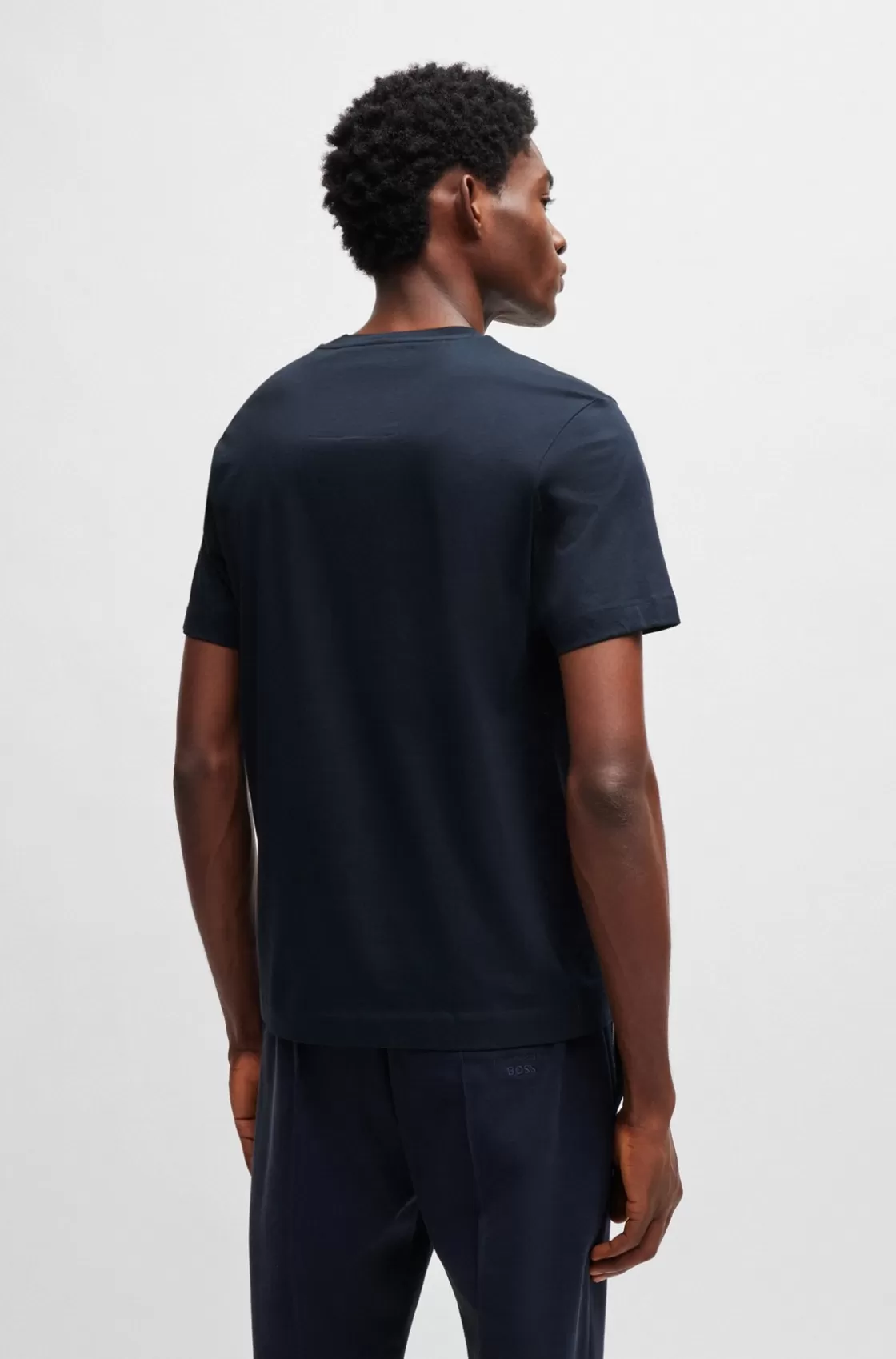HUGO BOSS Porsche X BOSS Mercerized-cotton T-shirt With Special Branding Dark Blue Store