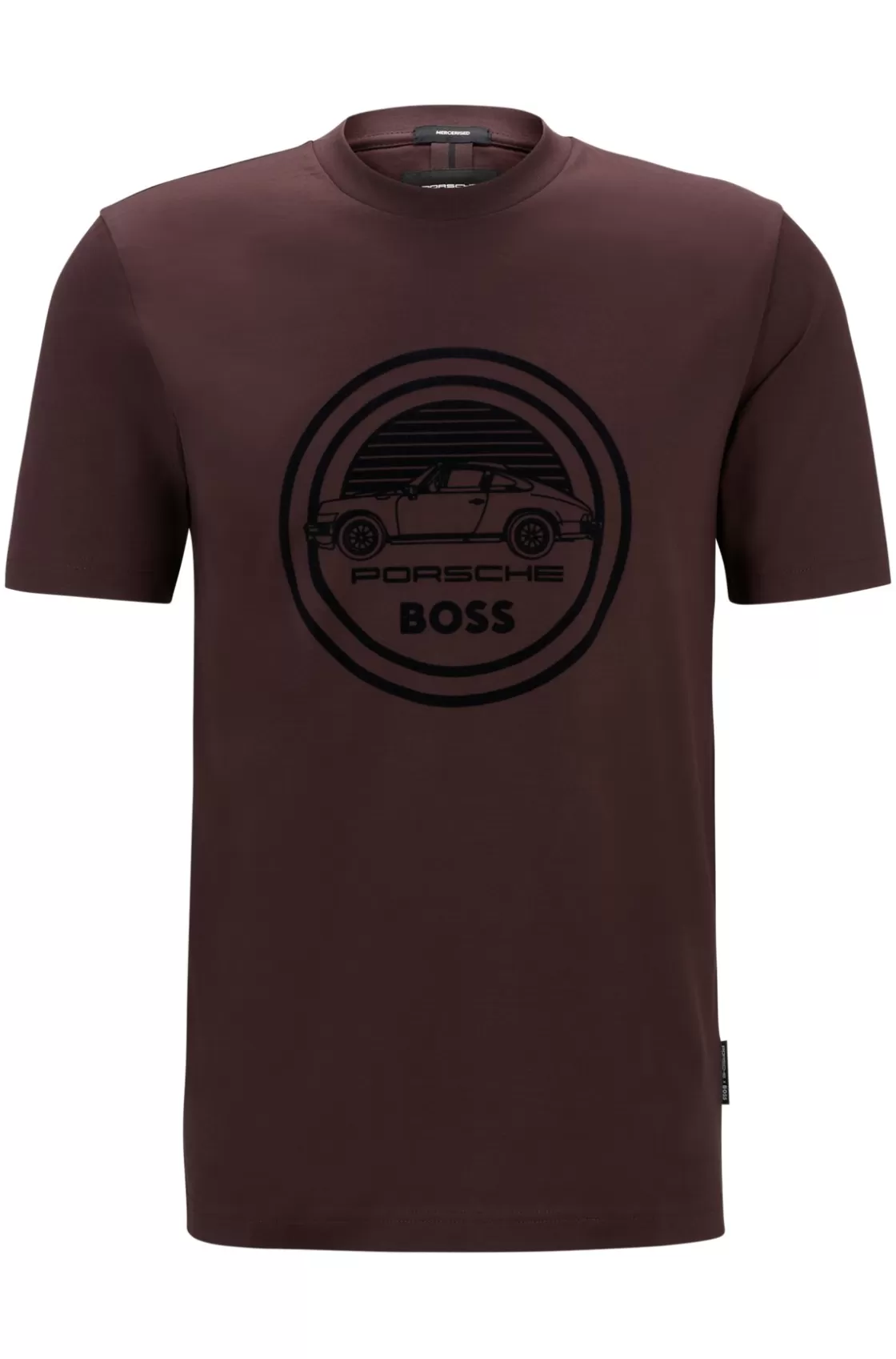 HUGO BOSS Porsche X BOSS Mercerized-cotton T-shirt With Special Branding Light Red Store