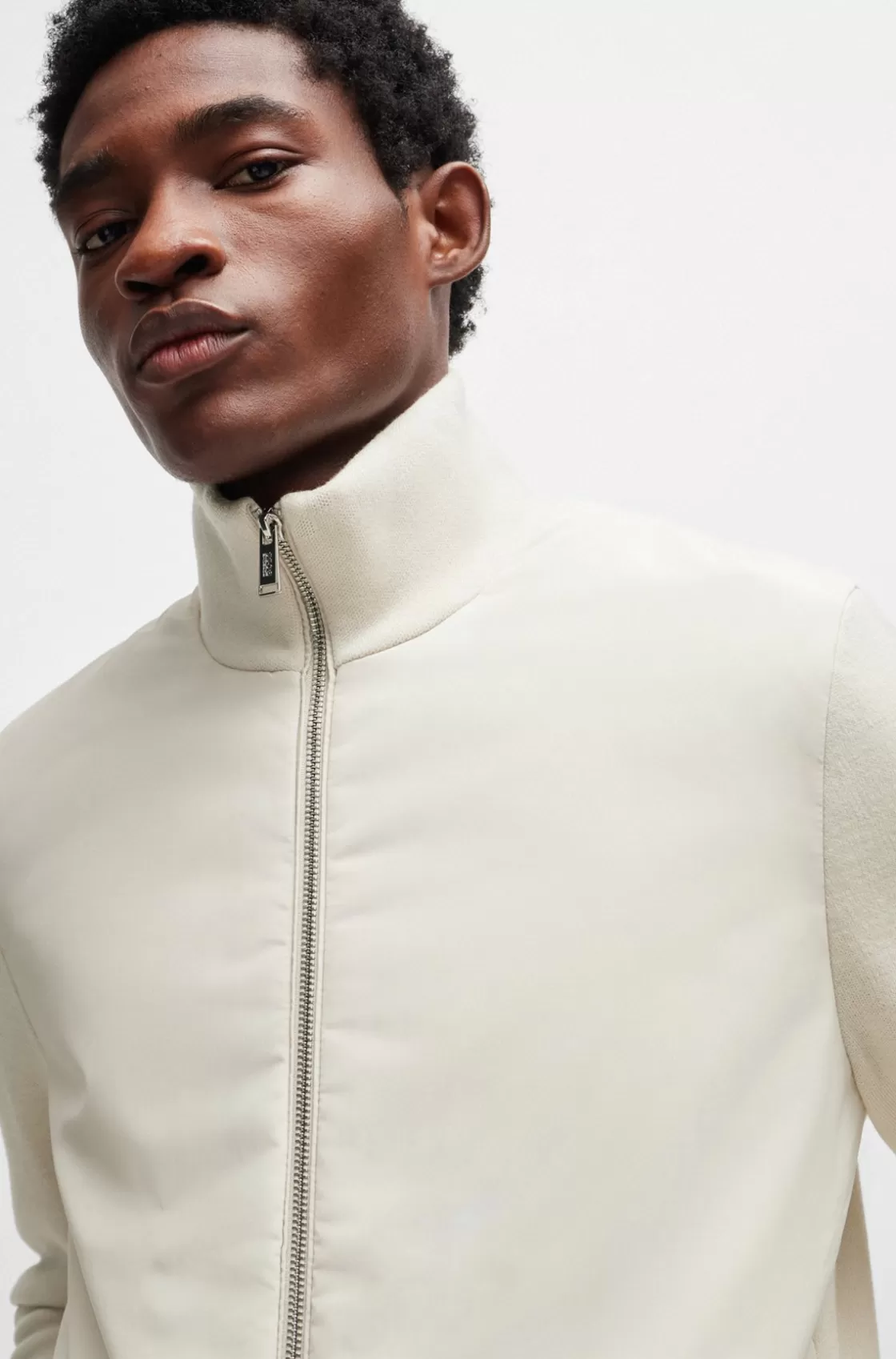 HUGO BOSS Porsche X BOSS Mixed-material Jacket With Special Branding White New