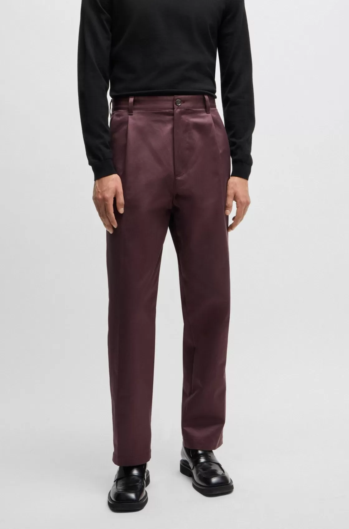 HUGO BOSS Porsche X BOSS Relaxed-fit Trousers In Cotton Twill Light Red Best