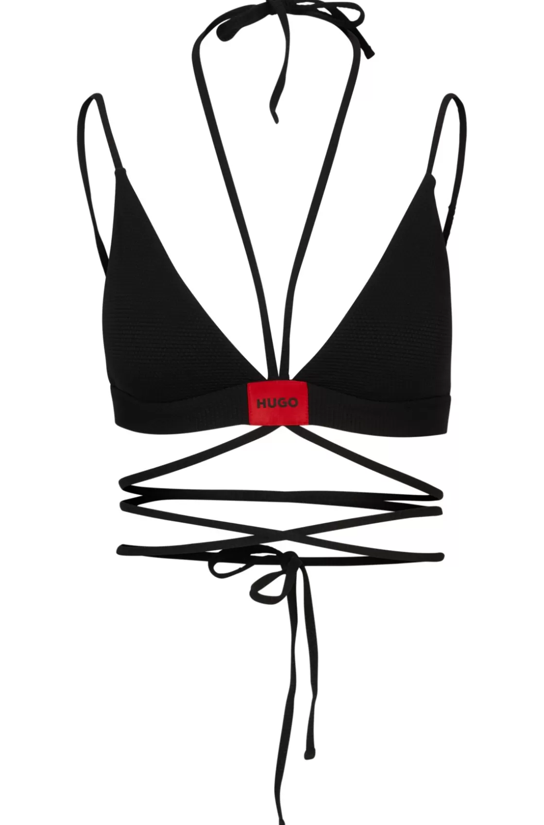 HUGO BOSS Quick-dry Bikini Top With Wraparound Ties Black Best Sale