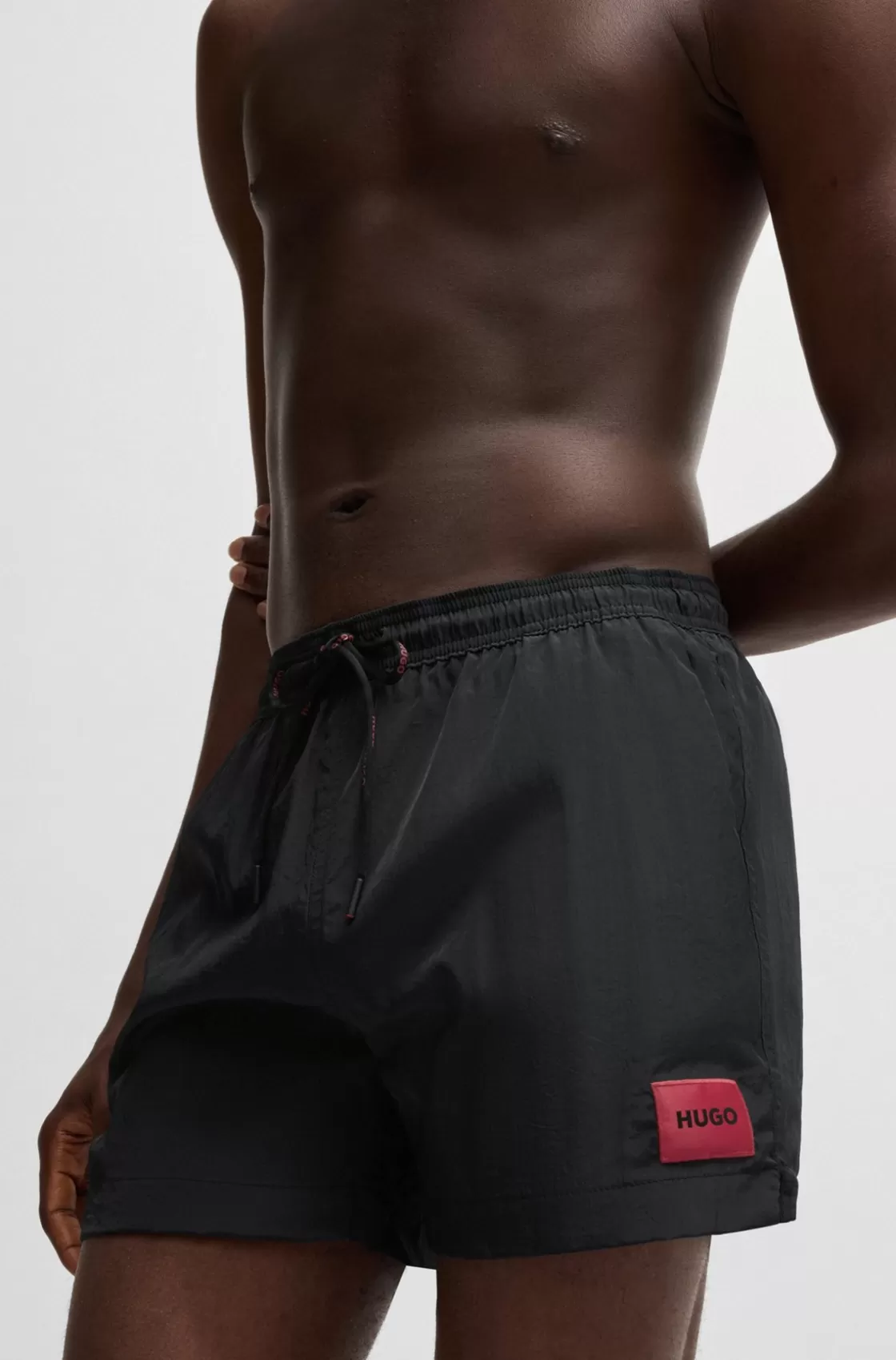 HUGO BOSS Quick-drying Swim Shorts In Recycled Material With Logo Black New
