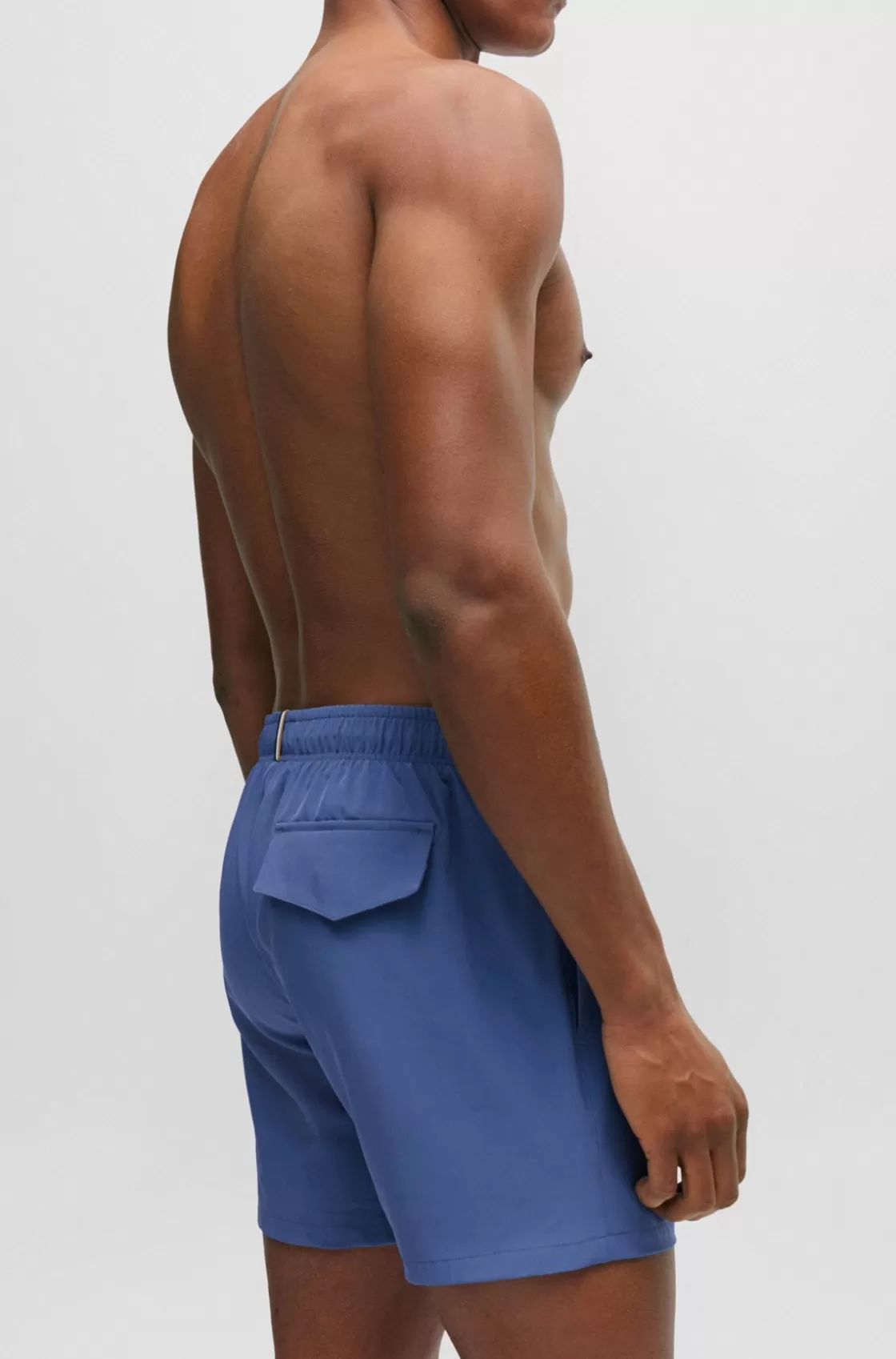 HUGO BOSS Quick-drying Swim Shorts With Logo Print Dark Blue Cheap