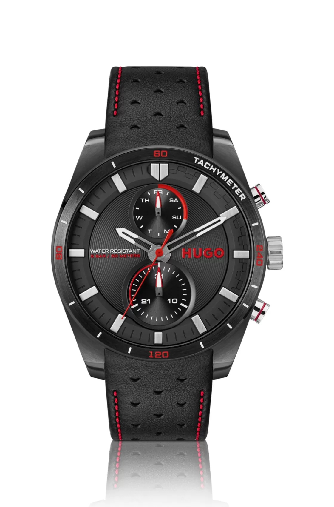 HUGO BOSS Racing-inspired Watch With Perforated Leather Strap Assorted-Pre-Pack New
