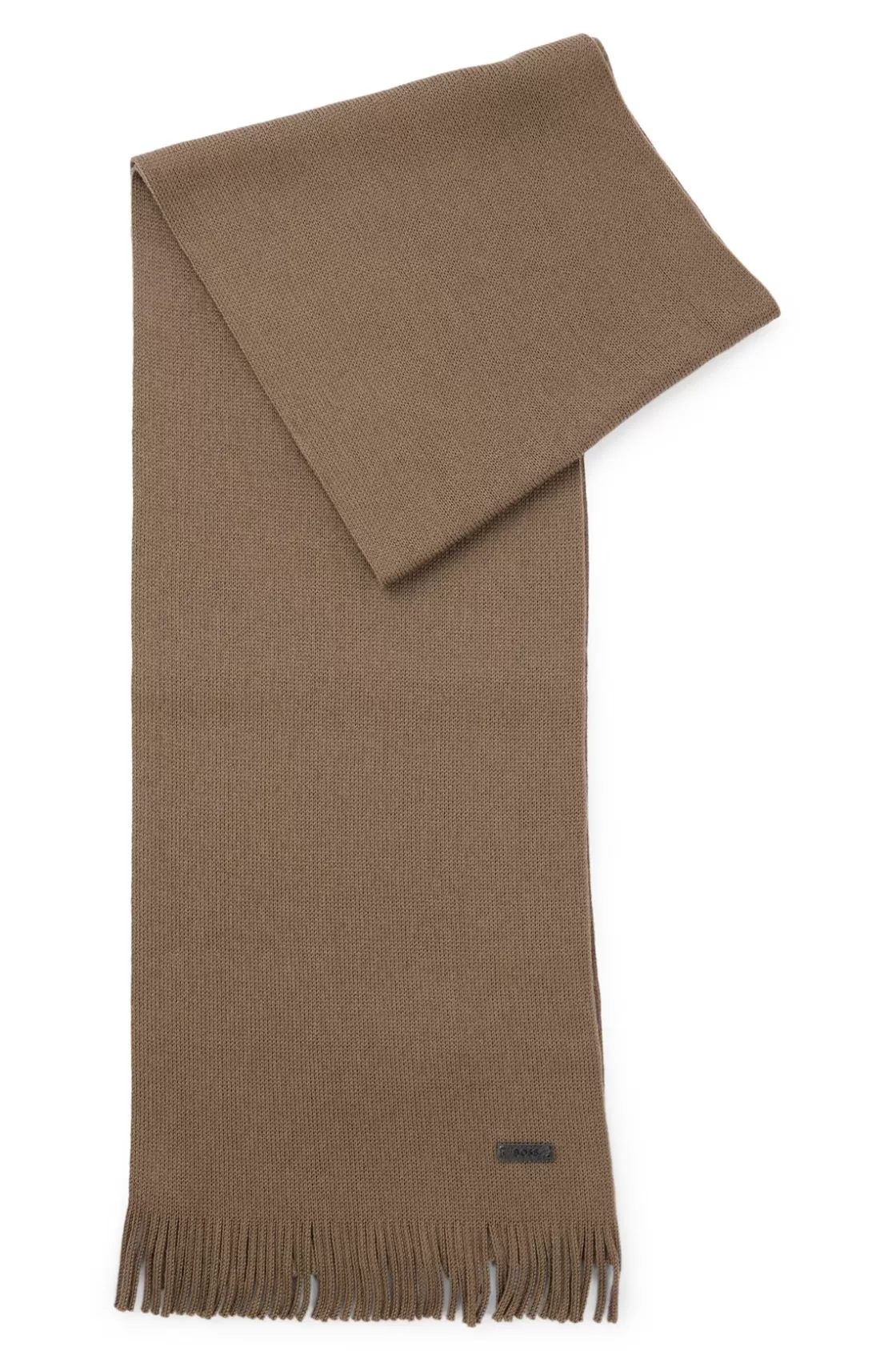 HUGO BOSS Raschel-knit Scarf In Wool Light Green Flash Sale