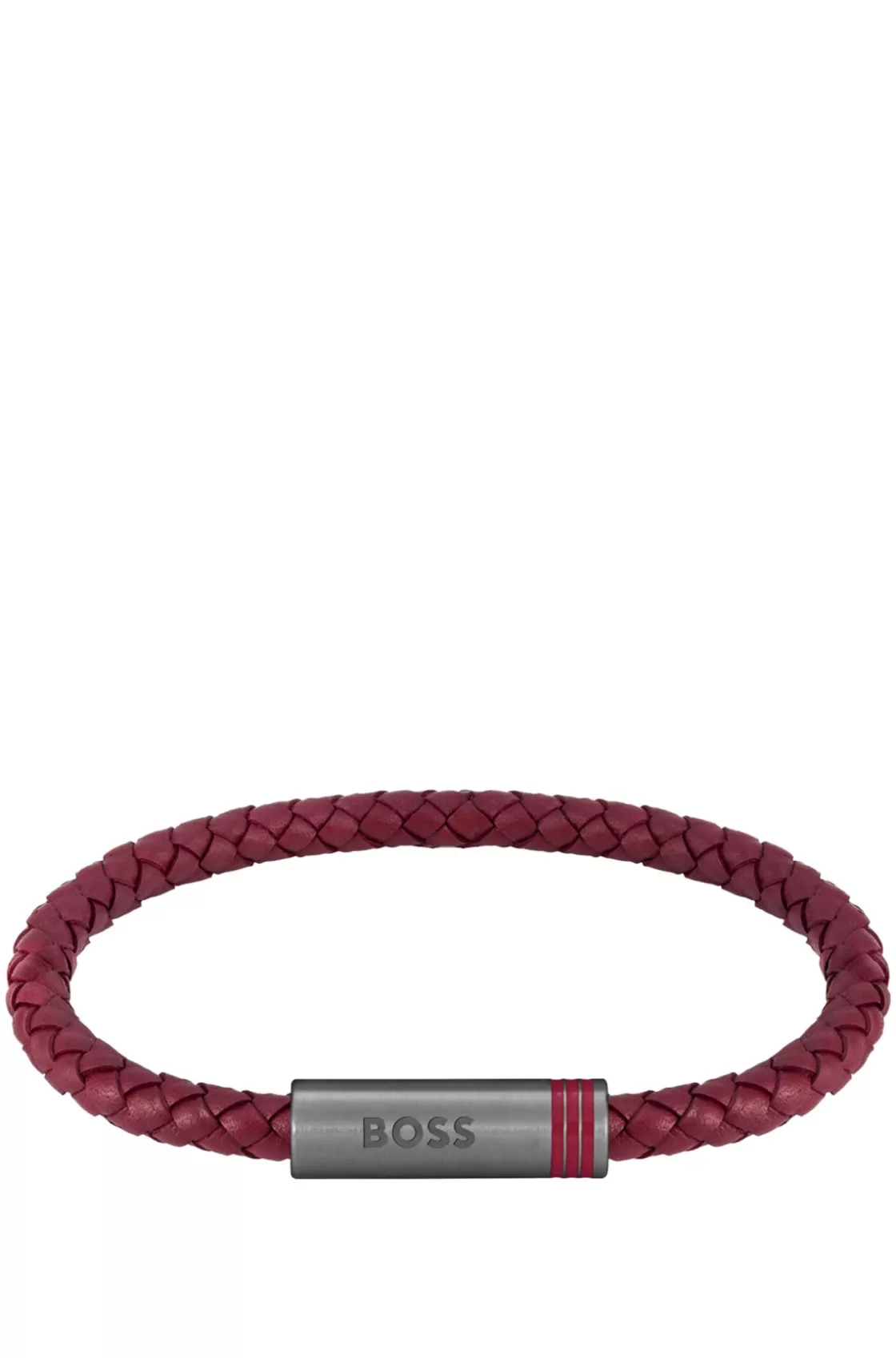 HUGO BOSS Red Braided-leather Cuff With Magnetic Logo Closure Assorted-Pre-Pack Outlet