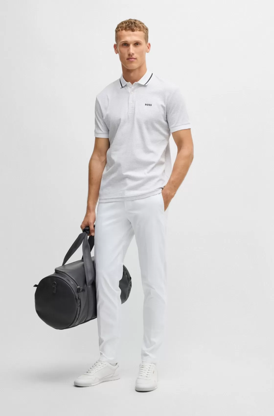 HUGO BOSS Regular-fit Chinos With Hidden Drawcord And Tapered Leg White Best