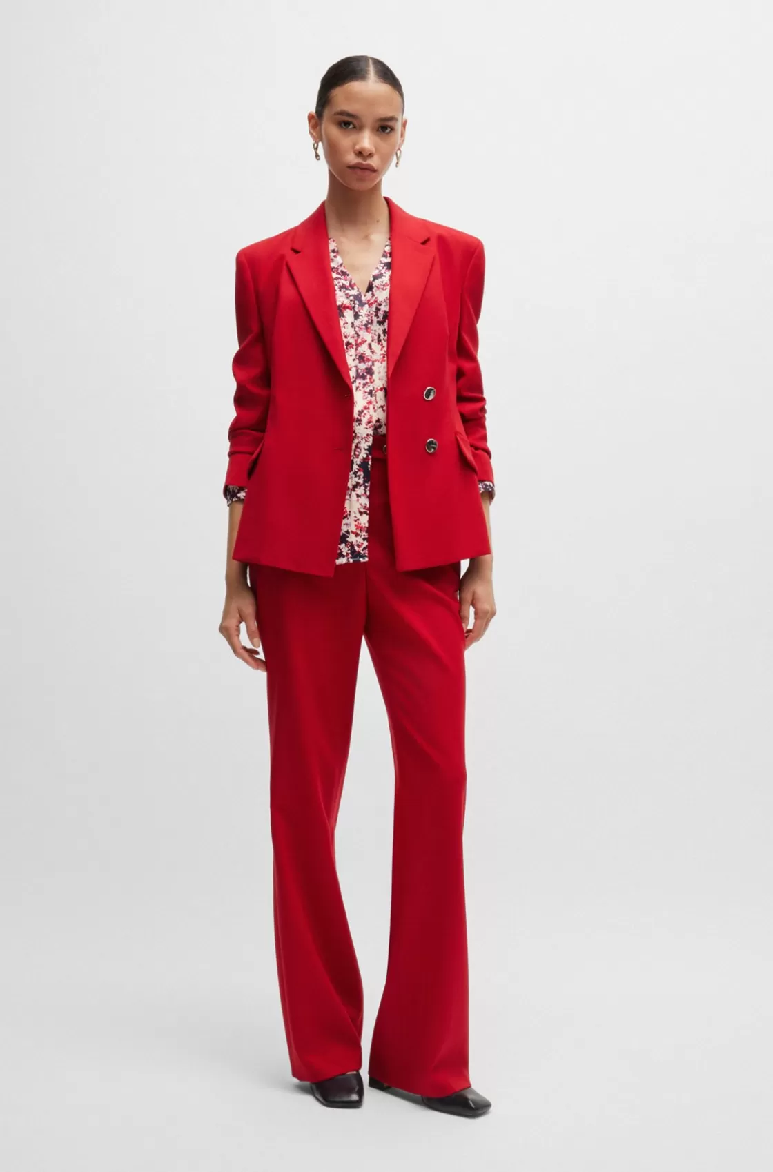 HUGO BOSS Regular-fit Jacket In Virgin-wool Twill Red Flash Sale
