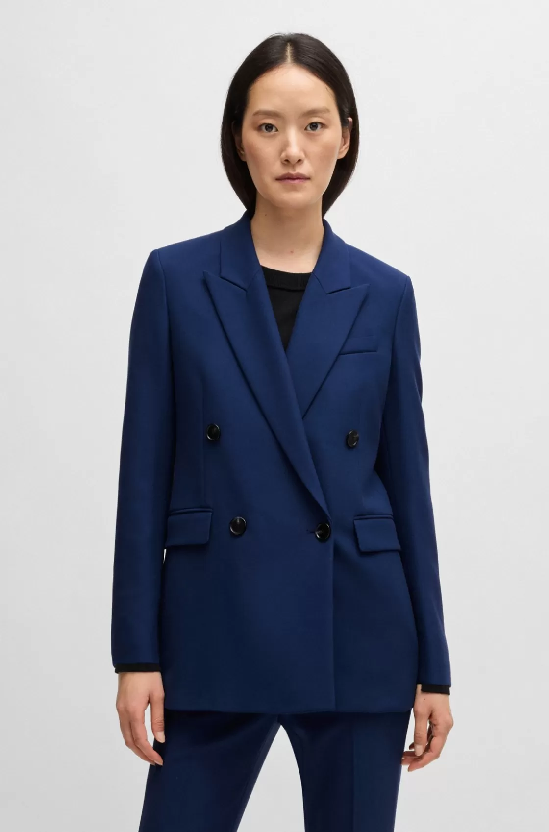 HUGO BOSS Regular-fit Jacket With Double-breasted Closure Light Blue Store