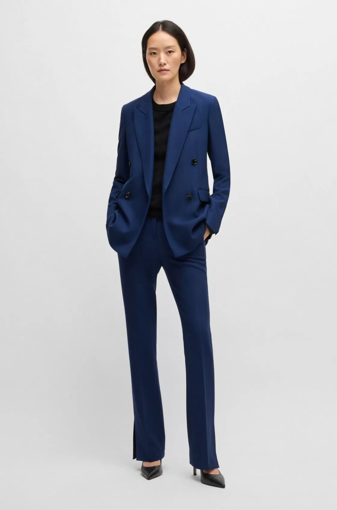 HUGO BOSS Regular-fit Jacket With Double-breasted Closure Light Blue Store