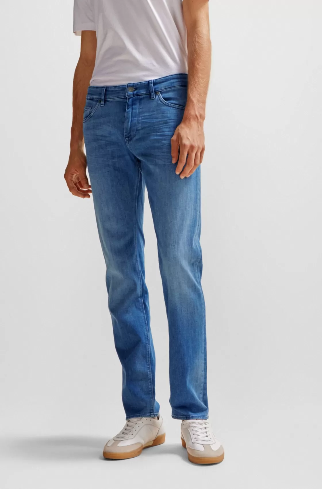 HUGO BOSS Regular-fit Jeans In Italian Cashmere-touch Denim Blue Best