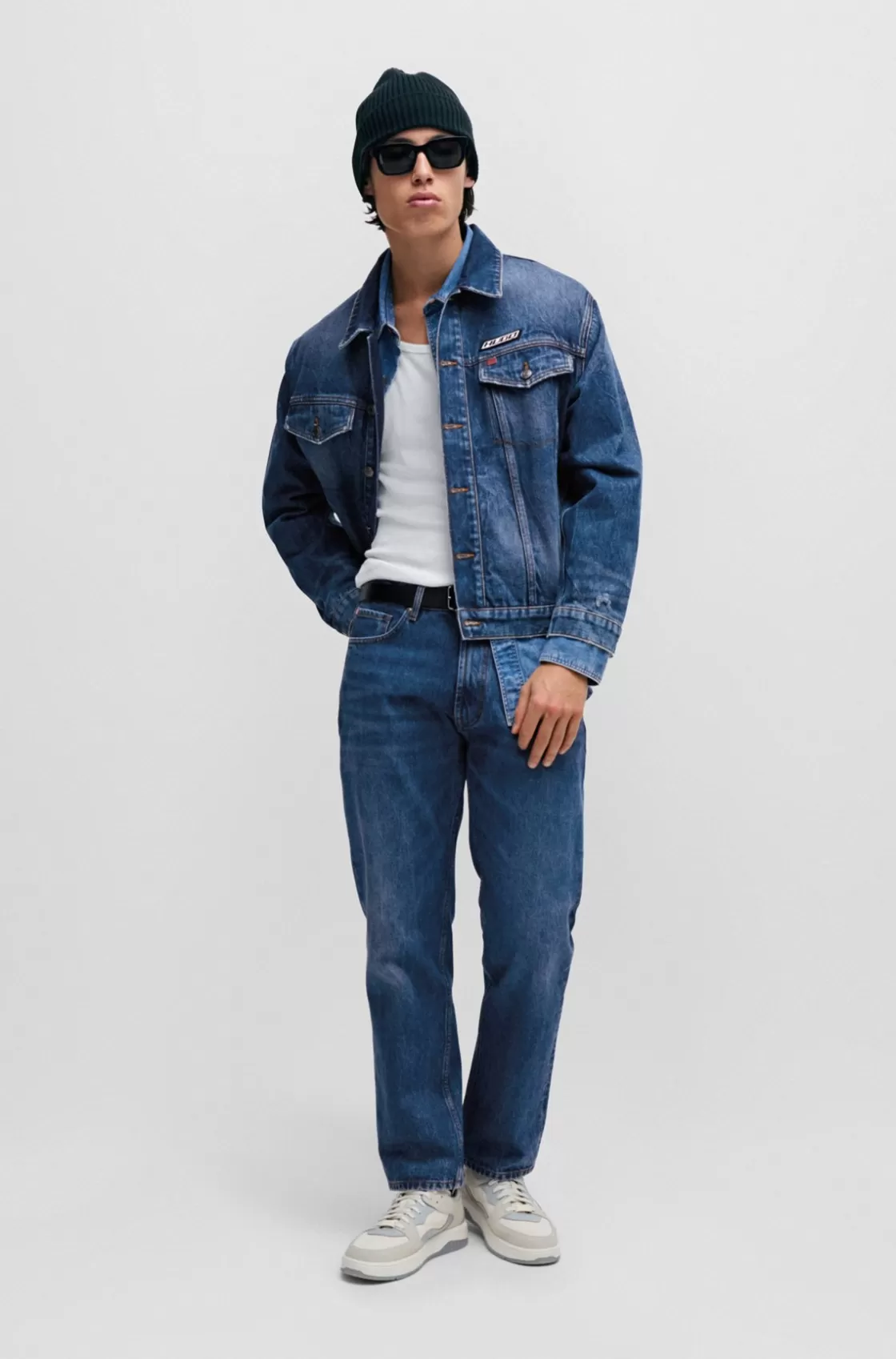 HUGO BOSS Regular-fit Jeans In Rigid Denim Blue Cheap