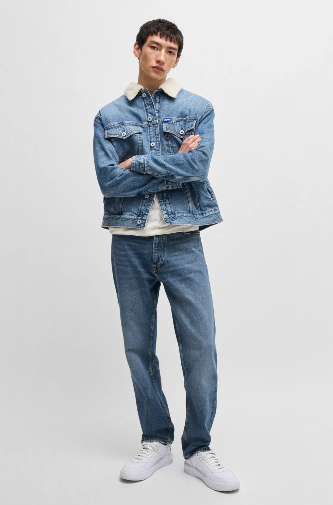 HUGO BOSS Regular-fit Jeans In Blue Stonewashed Denim Dark Blue Sale