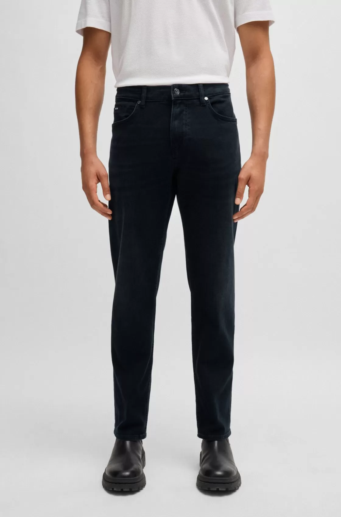HUGO BOSS Regular-fit Jeans In Blue- Super-soft Denim Black Best Sale