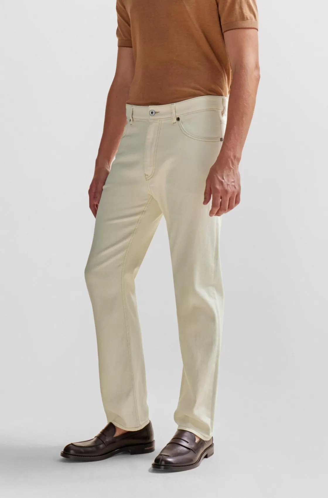 HUGO BOSS Regular-fit Jeans In Ecru Luxury-comfort Denim Light Beige Flash Sale