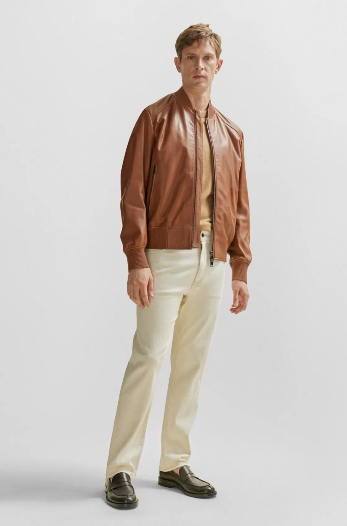 HUGO BOSS Regular-fit Jeans In Ecru Luxury-comfort Denim Light Beige Flash Sale
