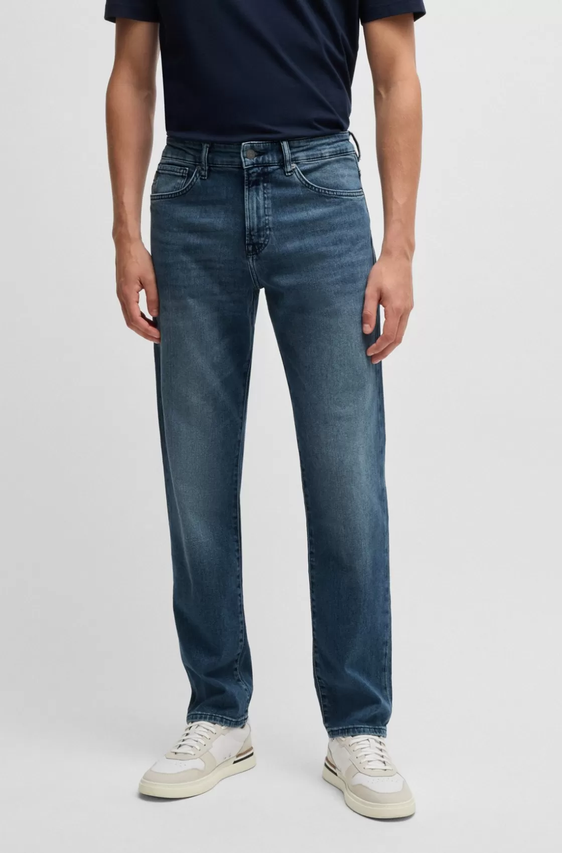 HUGO BOSS Regular-fit Jeans In Mid- Comfort-stretch Denim Blue Hot