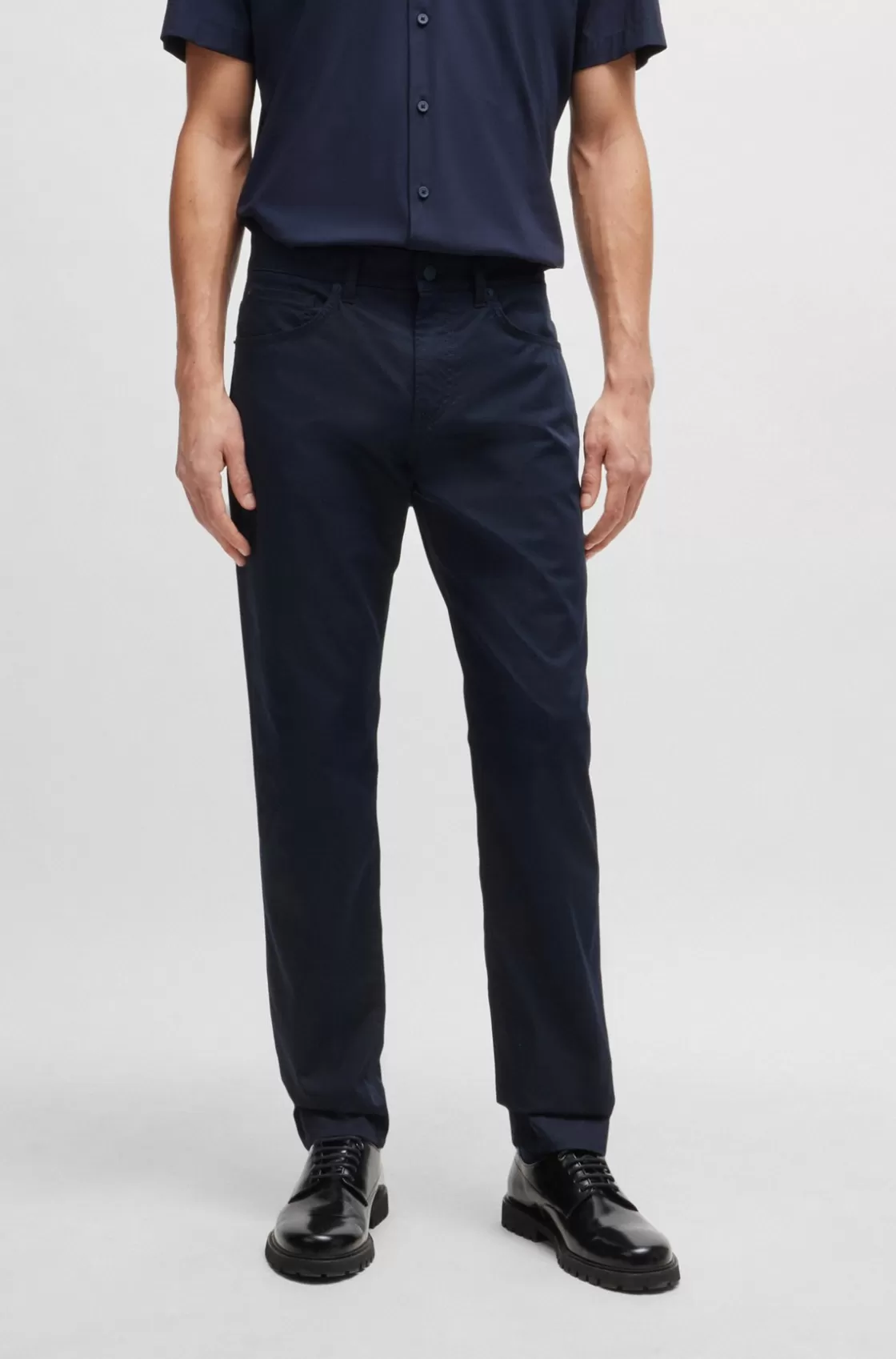 HUGO BOSS Regular-fit Jeans In Satin Stretch Denim Dark Blue Outlet