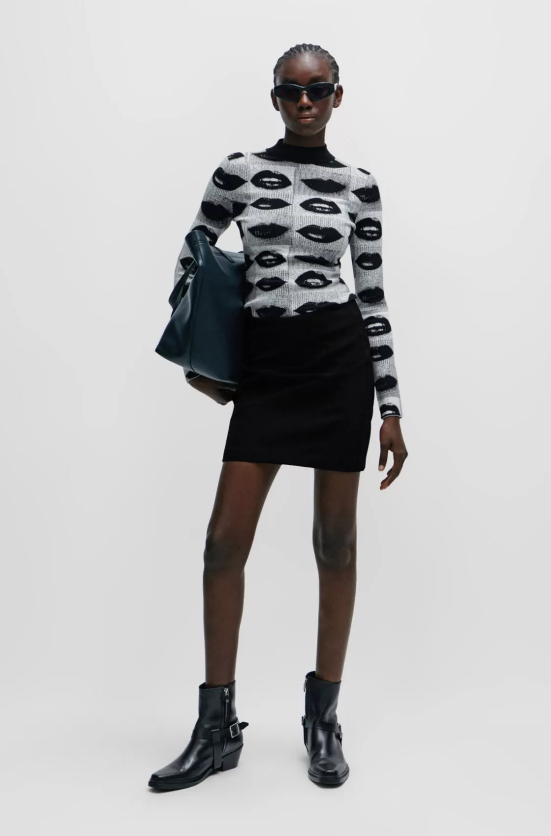 HUGO BOSS Regular-fit Mini Skirt In Super-stretch Material Black Flash Sale