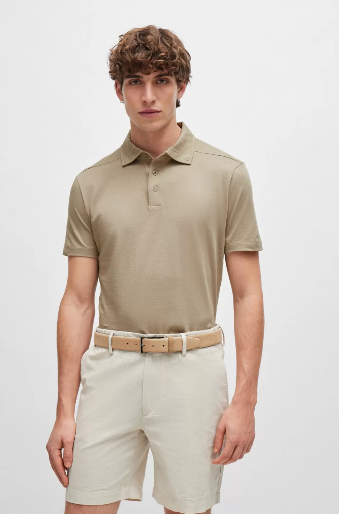 HUGO BOSS Regular-fit Polo Shirt Khaki Fashion
