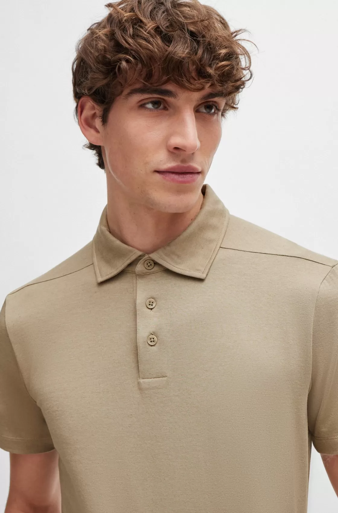HUGO BOSS Regular-fit Polo Shirt Khaki Fashion