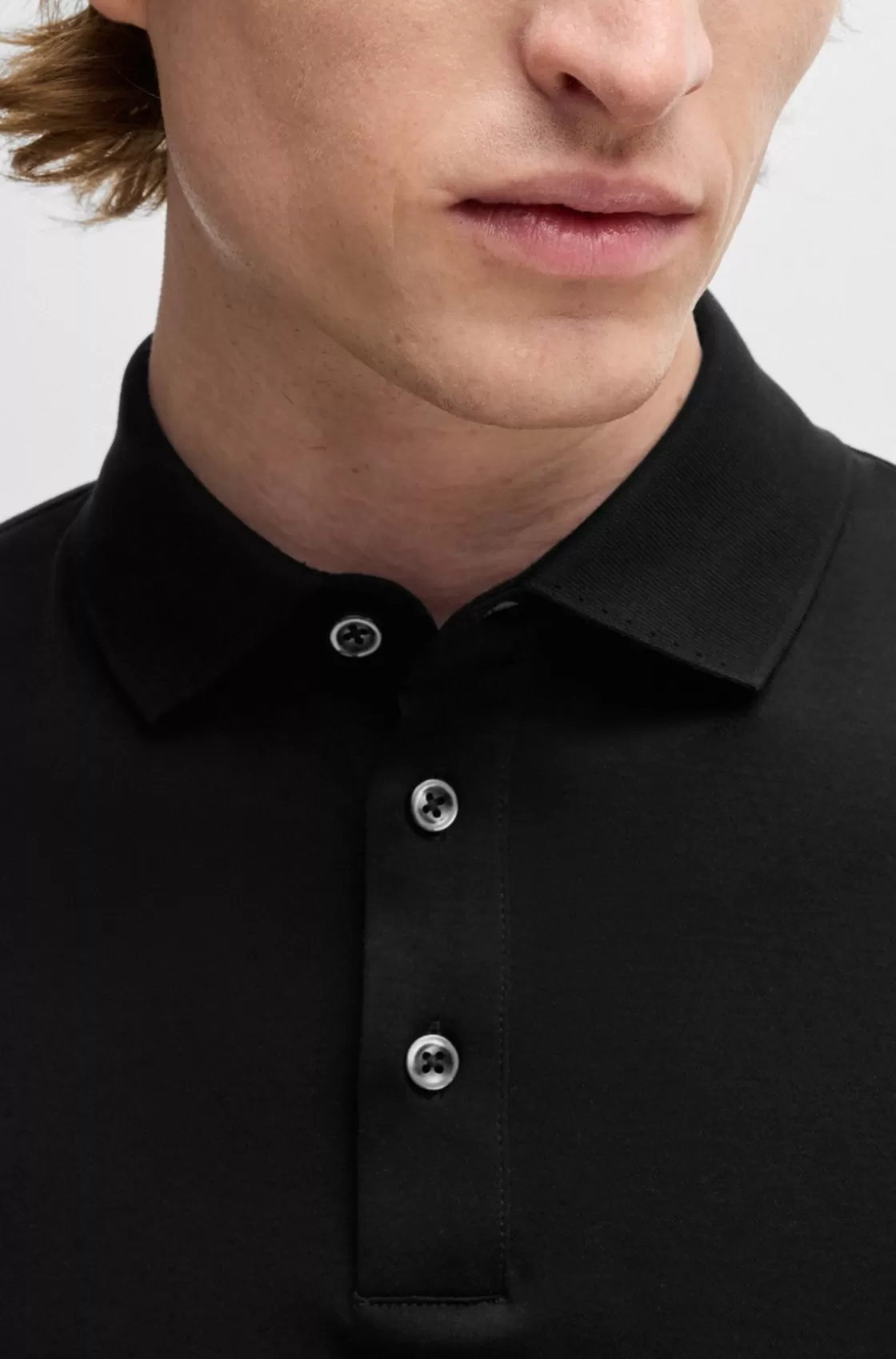 HUGO BOSS Regular-fit Polo Shirt In Mercerized Italian Cotton Black Hot