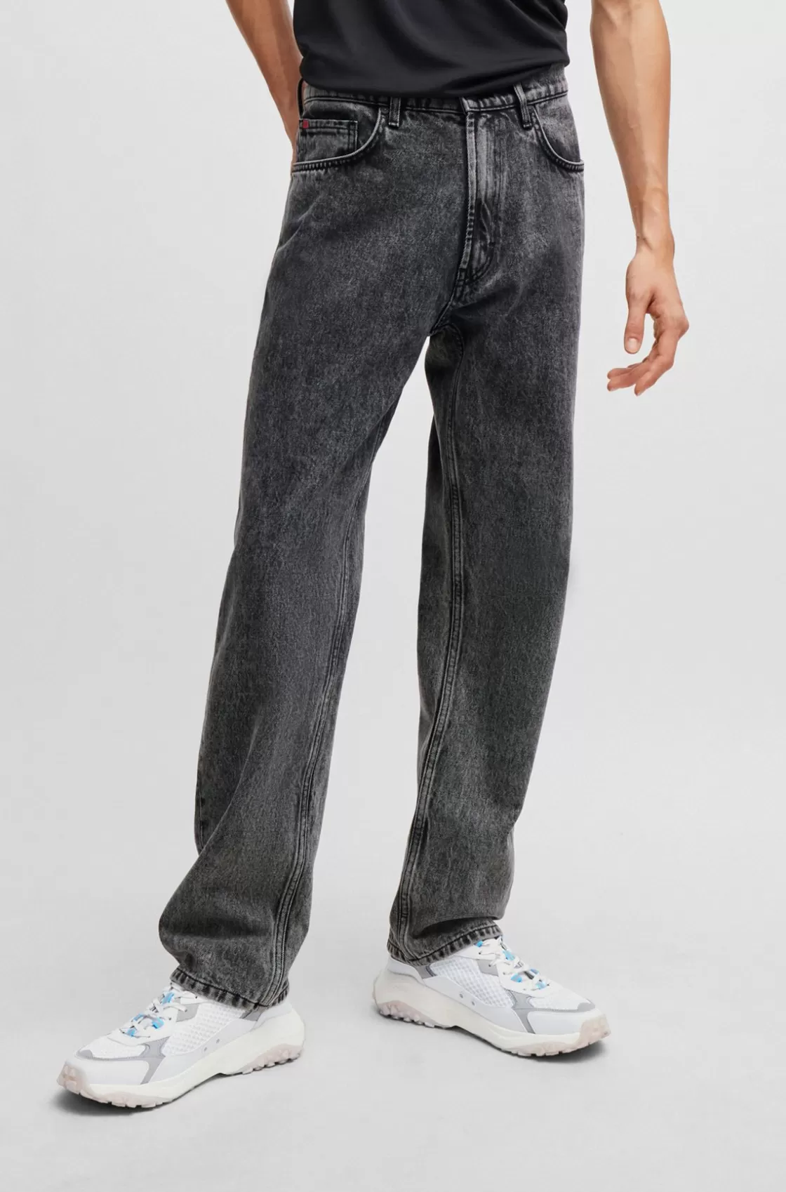 HUGO BOSS Regular-fit Regular-rise Jeans In Gray Denim Dark Grey Outlet