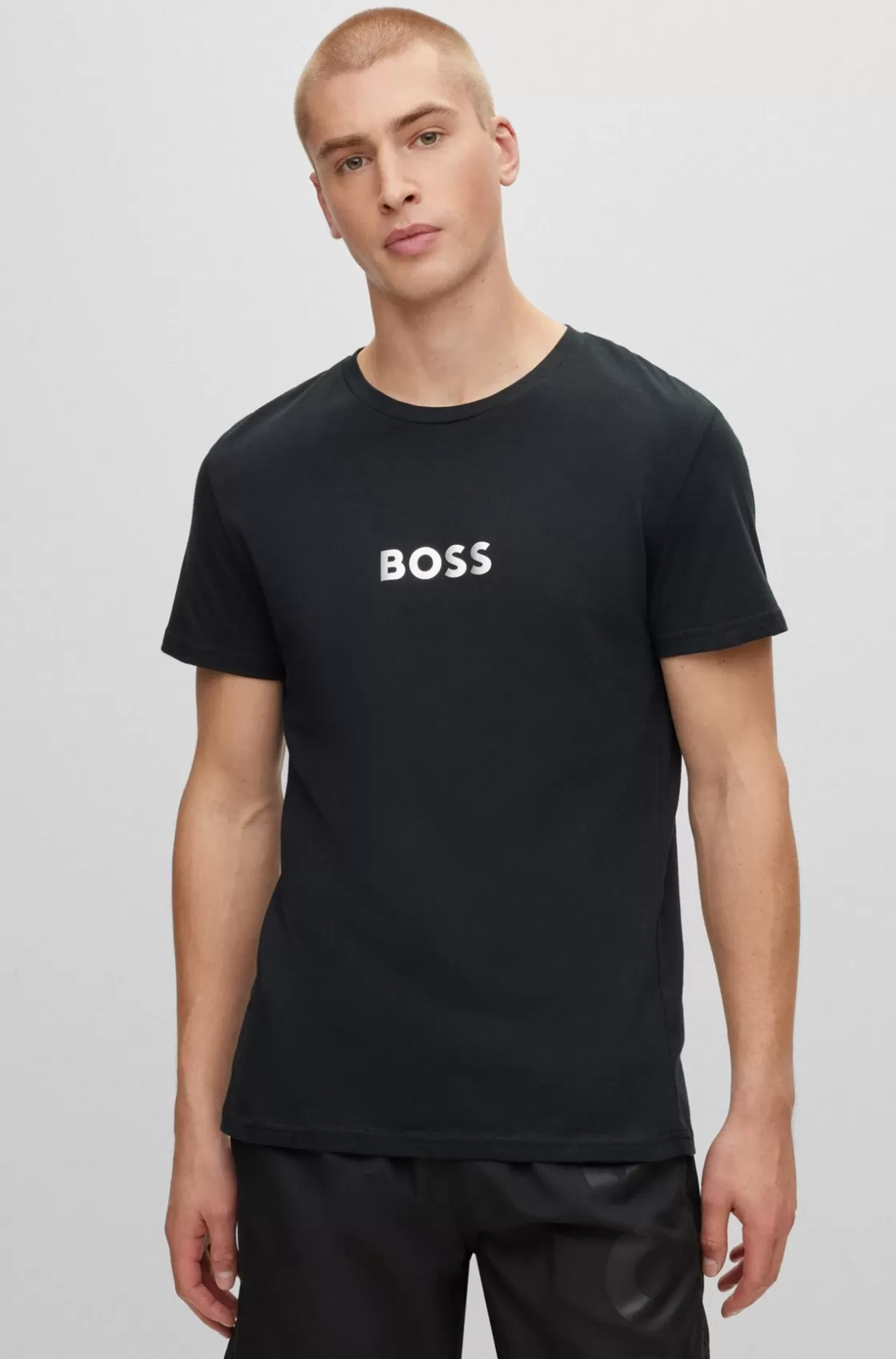 HUGO BOSS Regular-fit T-shirt In Cotton With UV Protection Black Online
