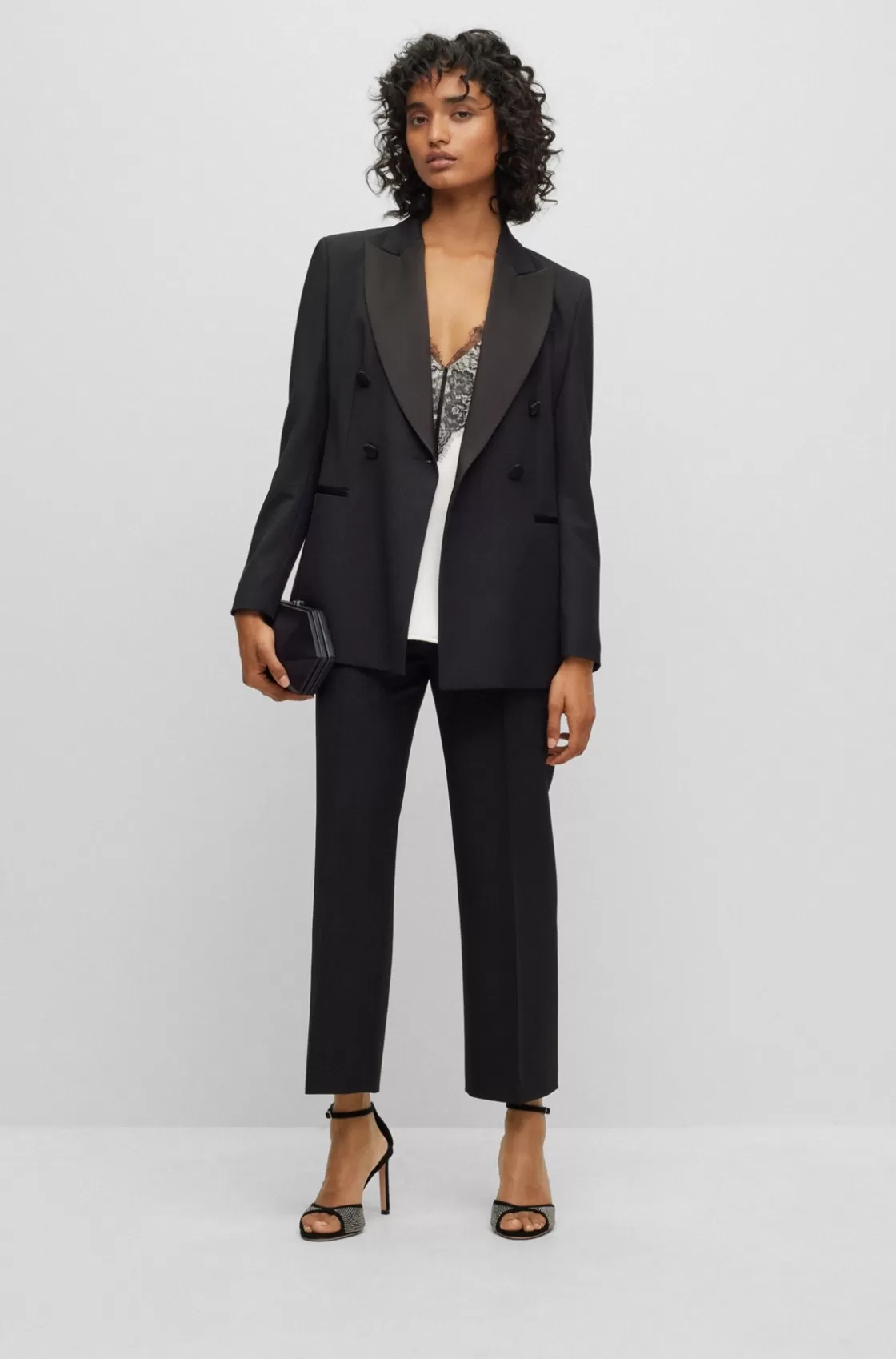 HUGO BOSS Regular-fit Tuxedo Pants In Wool-blend Twill Black Best Sale