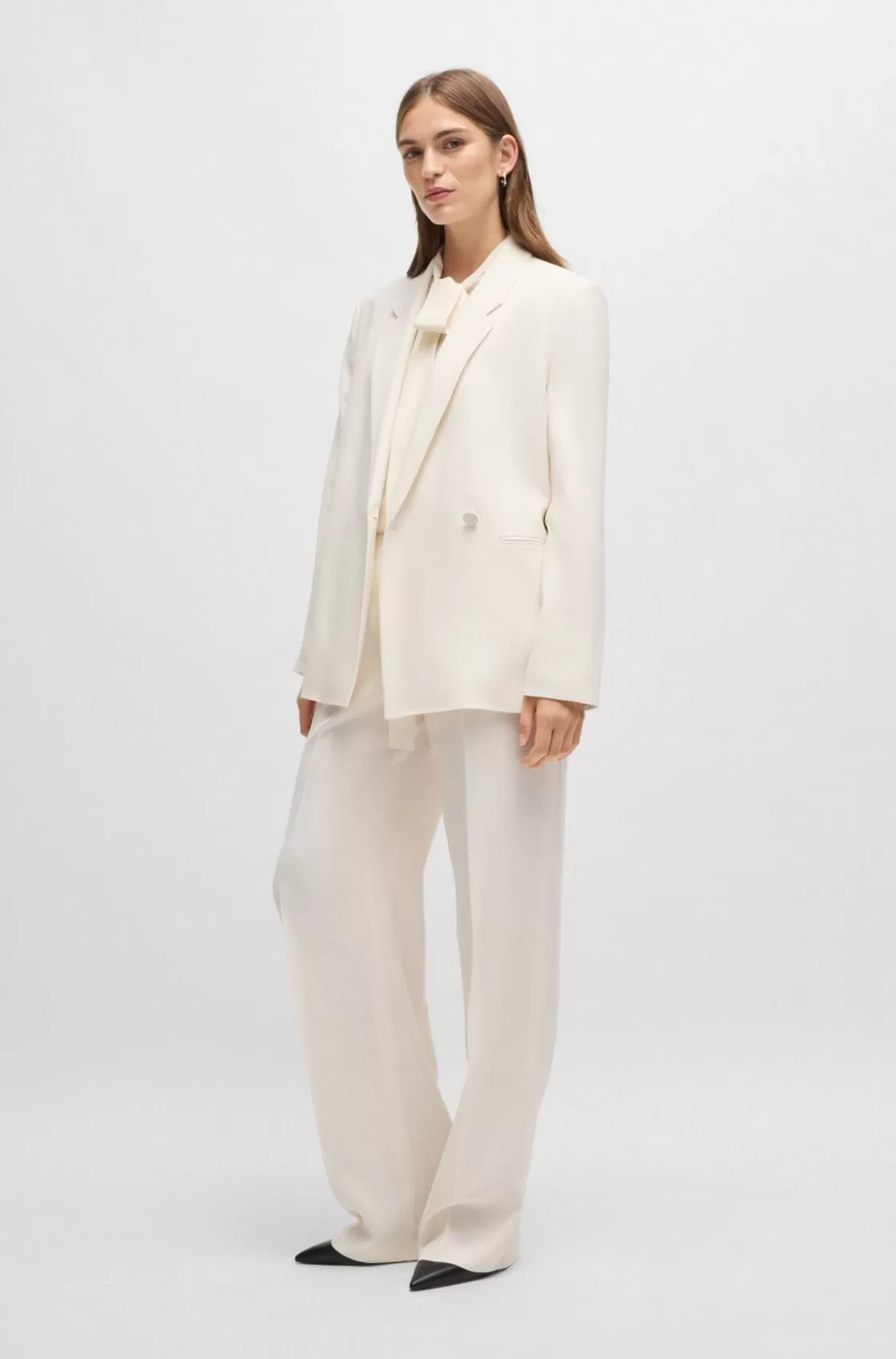 HUGO BOSS Relaxed-fit Jacket With Feature Button White Discount