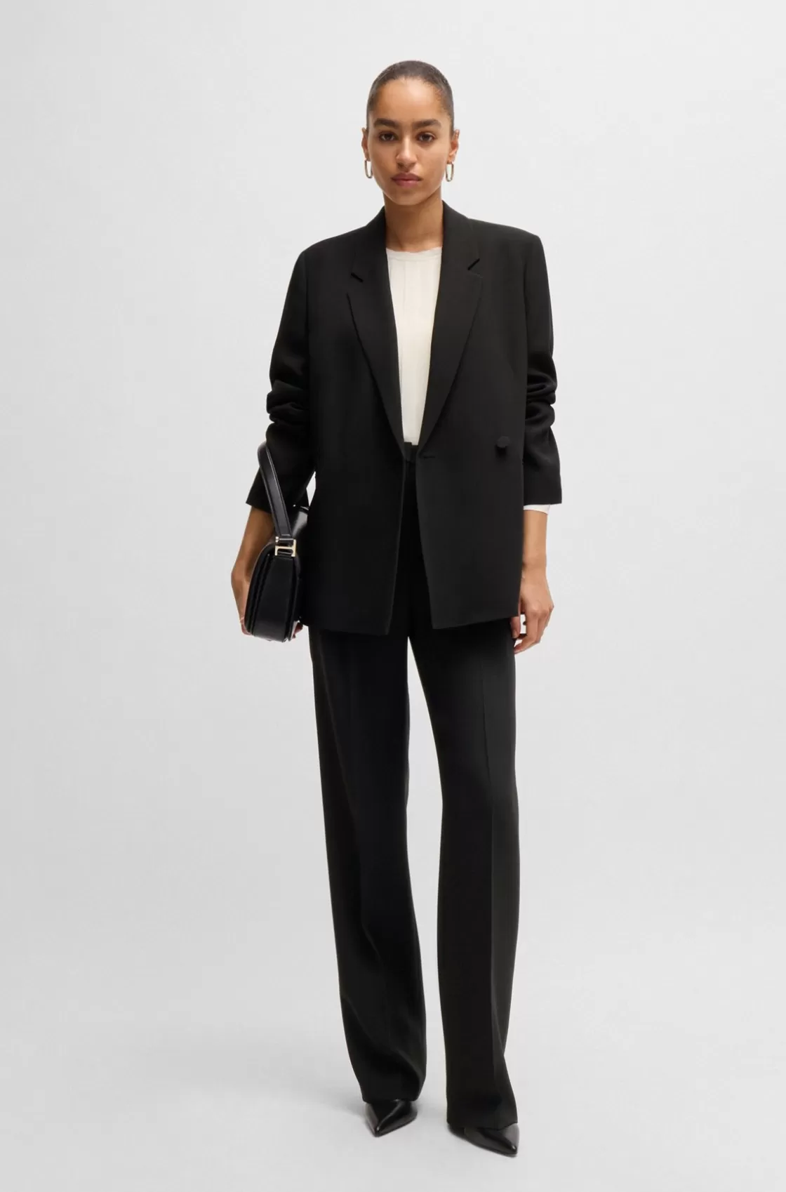 HUGO BOSS Relaxed-fit Jacket With Feature Button Black Outlet