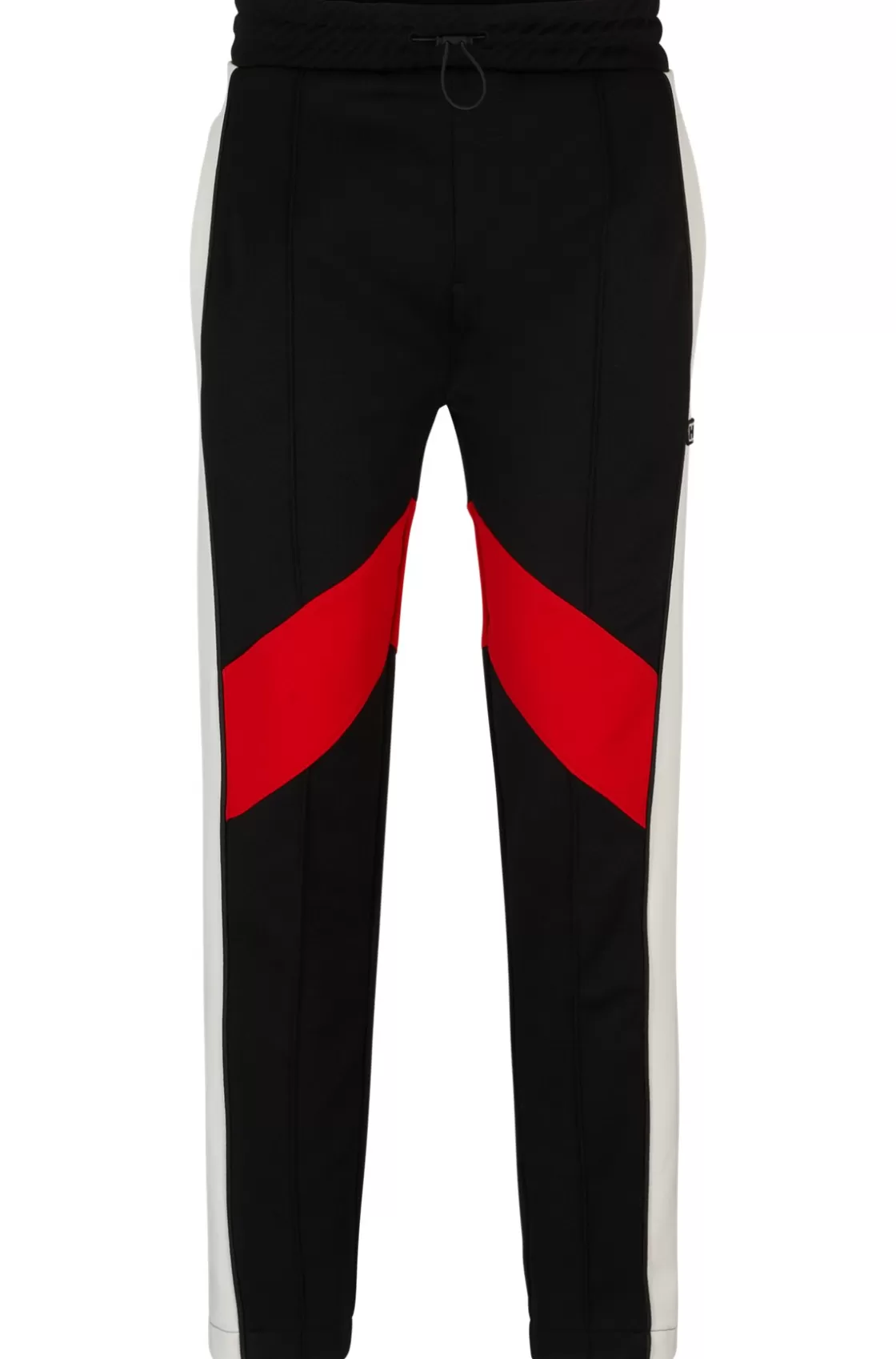 HUGO BOSS Relaxed-fit Tracksuit Bottoms With Color-blocking Black Online