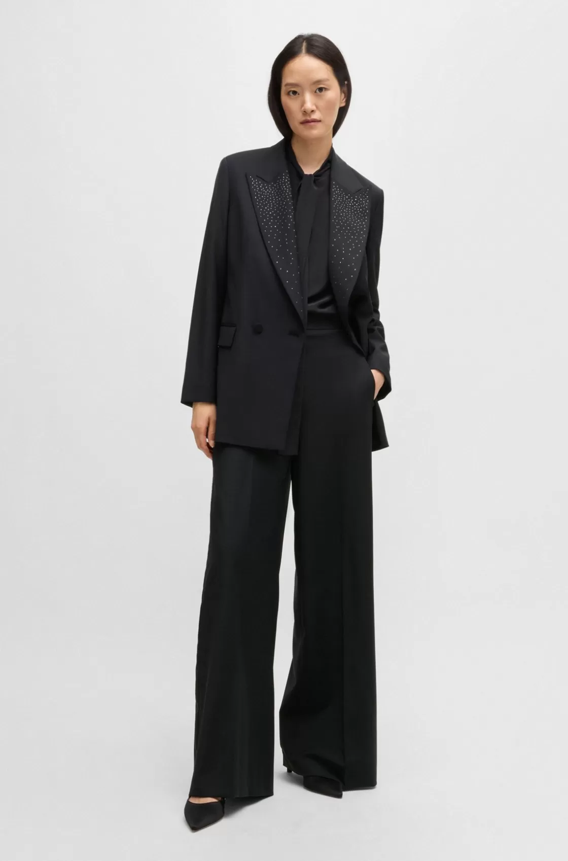 HUGO BOSS Relaxed-fit Trousers In Wool Black Store