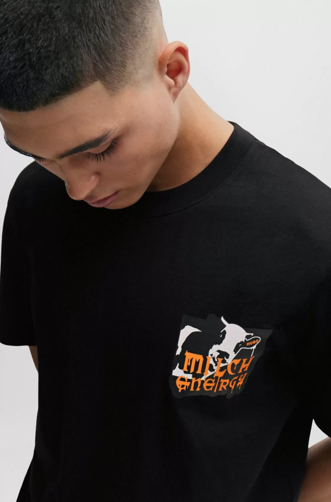 HUGO BOSS Relaxed-fit T-shirt In With Seasonal Artwork Black Sale
