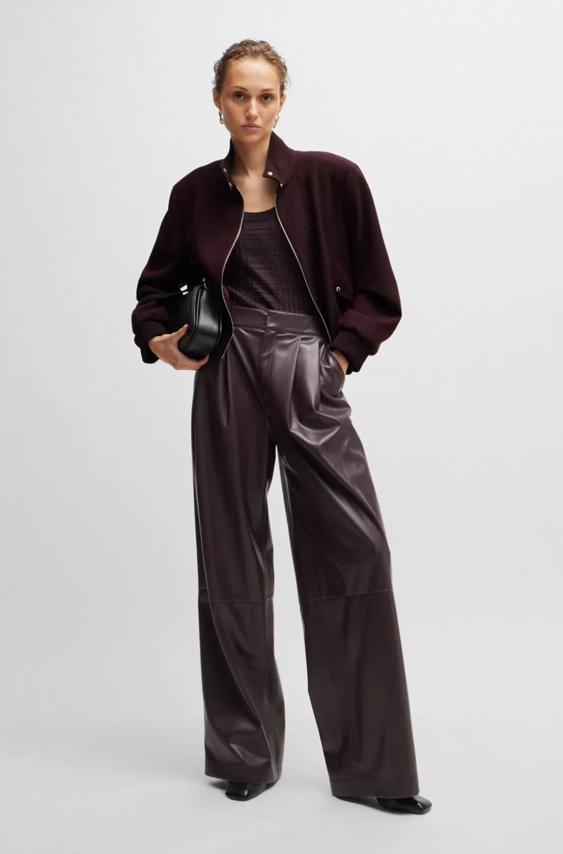 HUGO BOSS Relaxed-fit Zip-up Jacket In Melange Twill Patterned Flash Sale